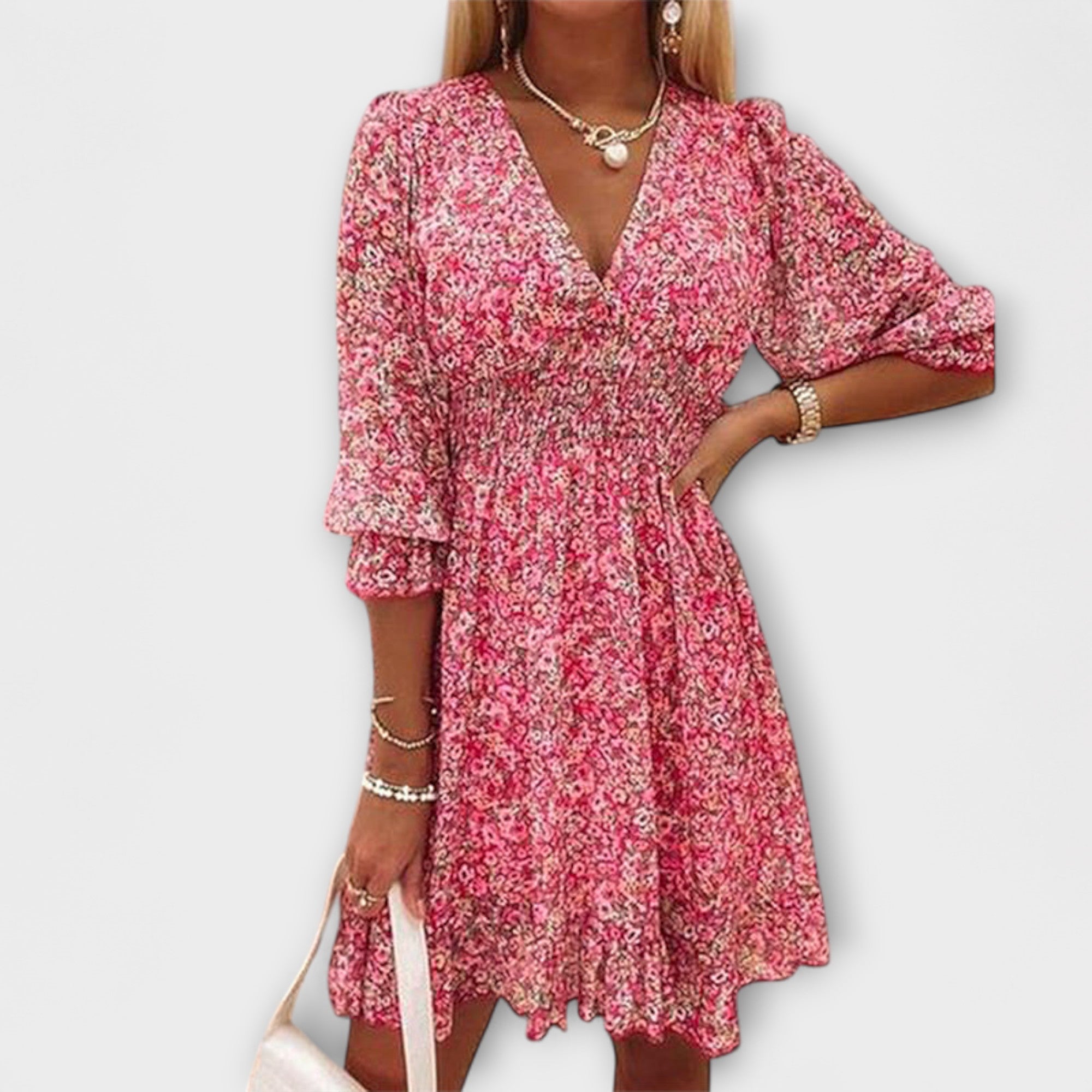 Robe fleurie à volants pour femmes