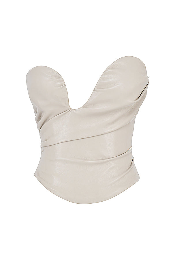 Top corset en cuir vegan de luxe