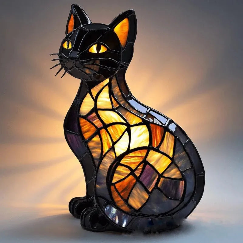 Mira™ | Lampe de chat en verre coloré enchantée