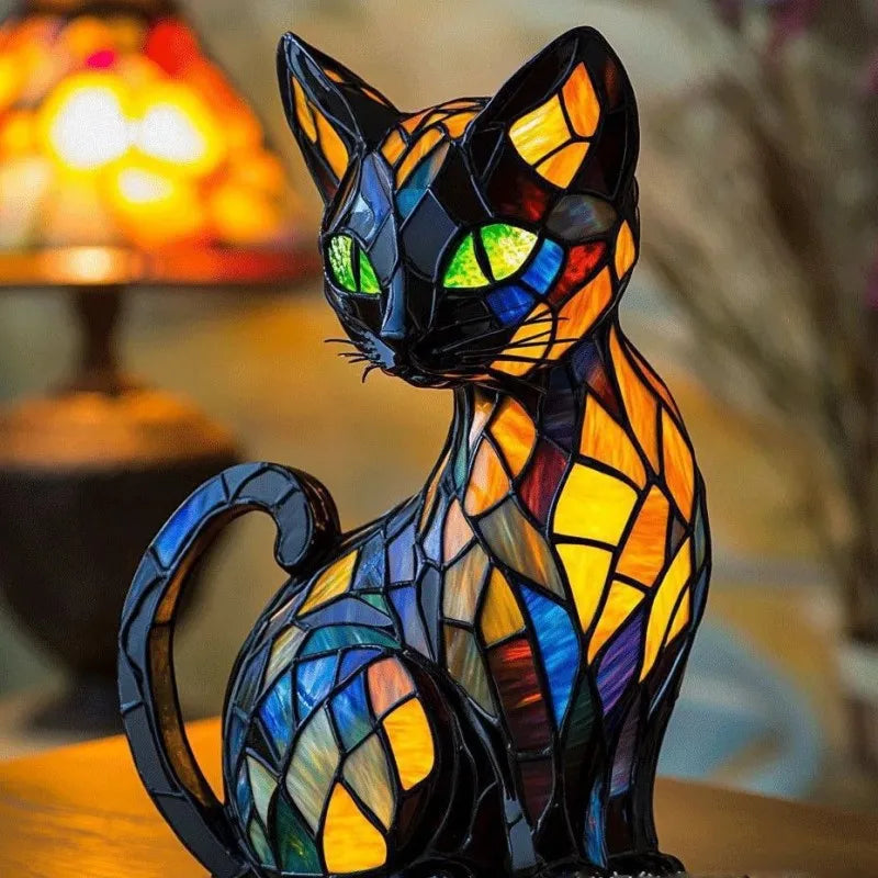 Mira™ | Lampe de chat en verre coloré enchantée