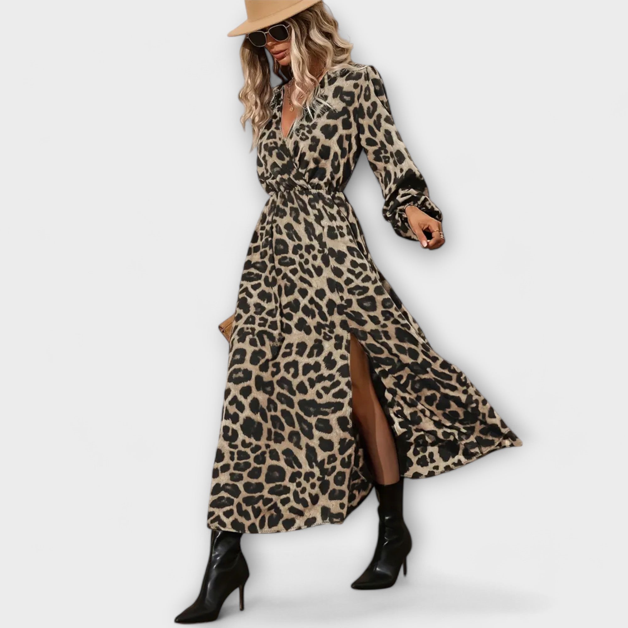 Natalie - Robe stylée avec motif léopard
