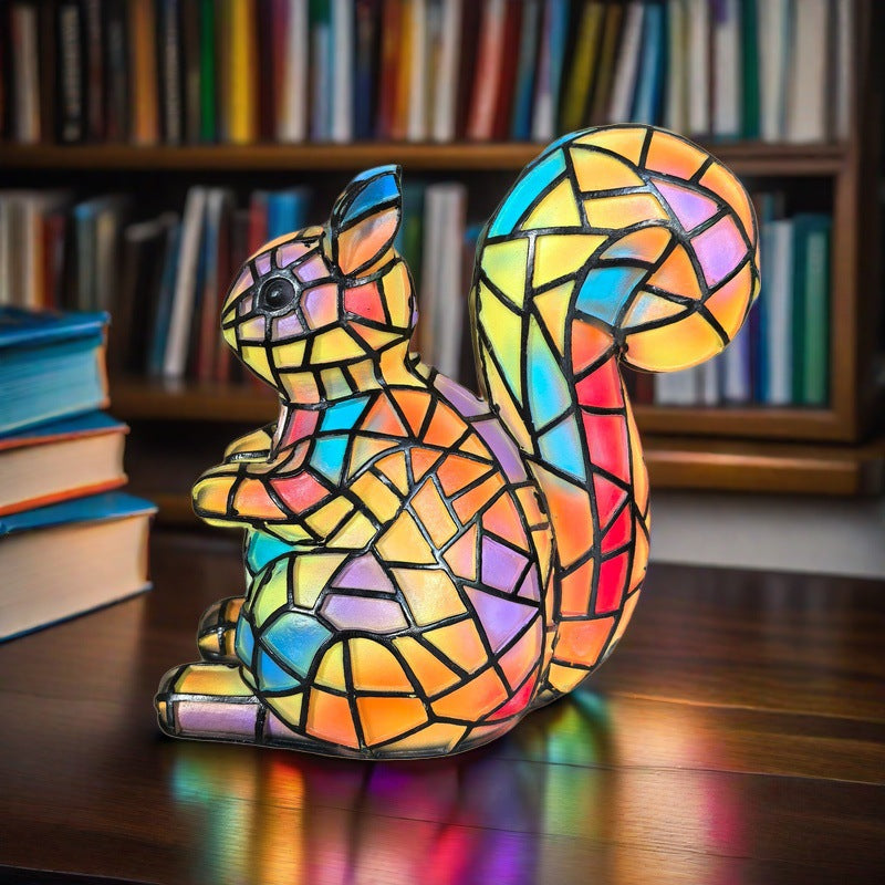 Nino | Lampe en forme d'écureuil Magisk en verre coloré