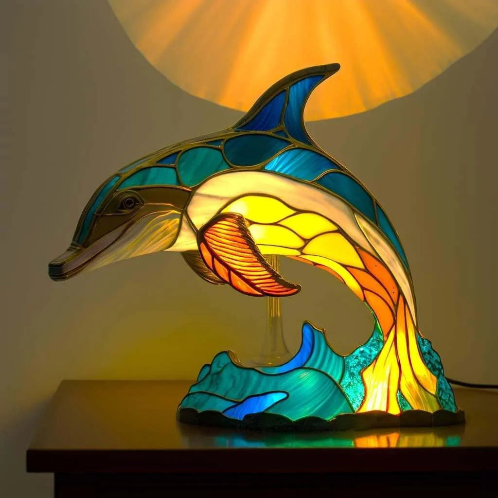 Flip | Lampe Dauphin Magique en verre coloré