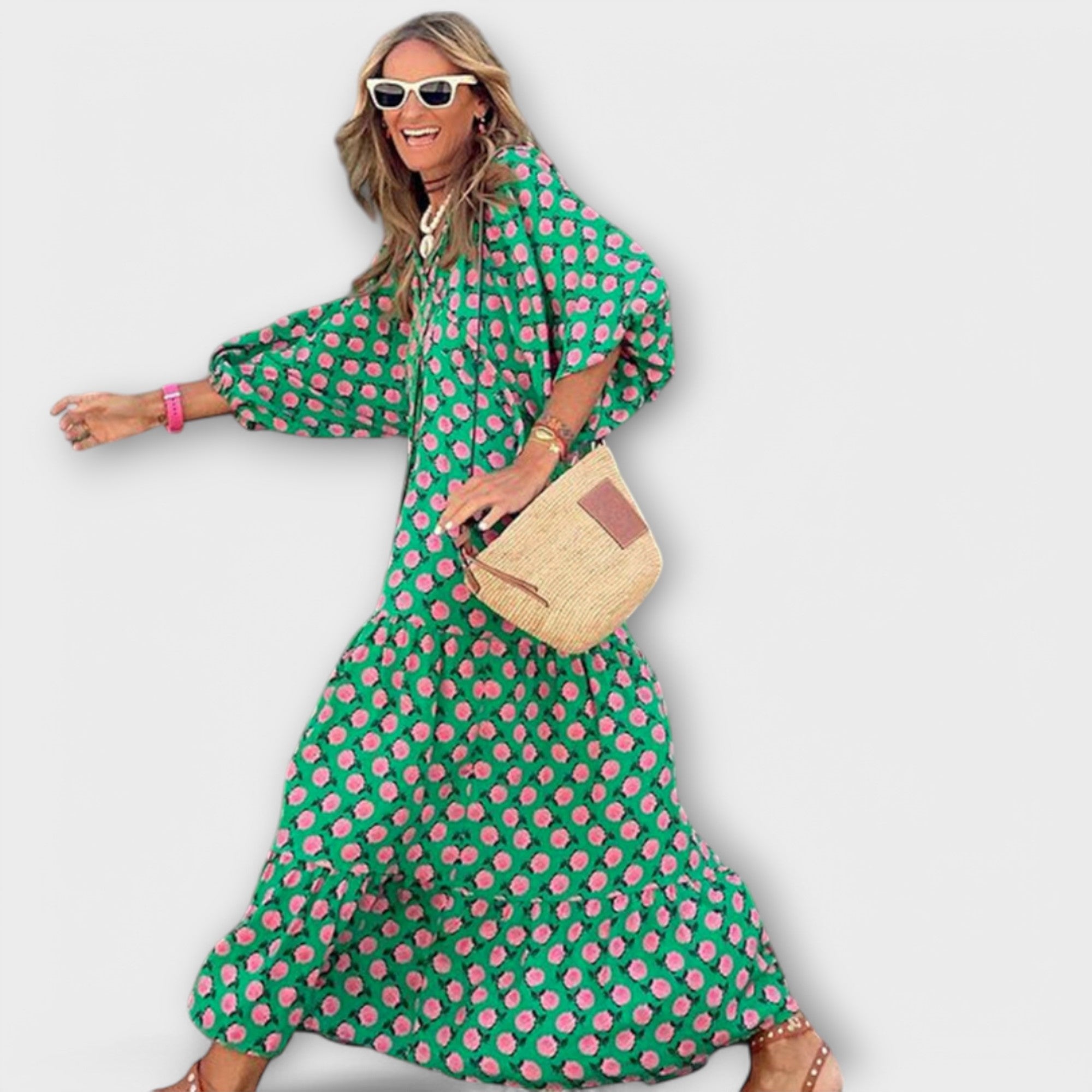 Maxi-robe Géométrique Élégante