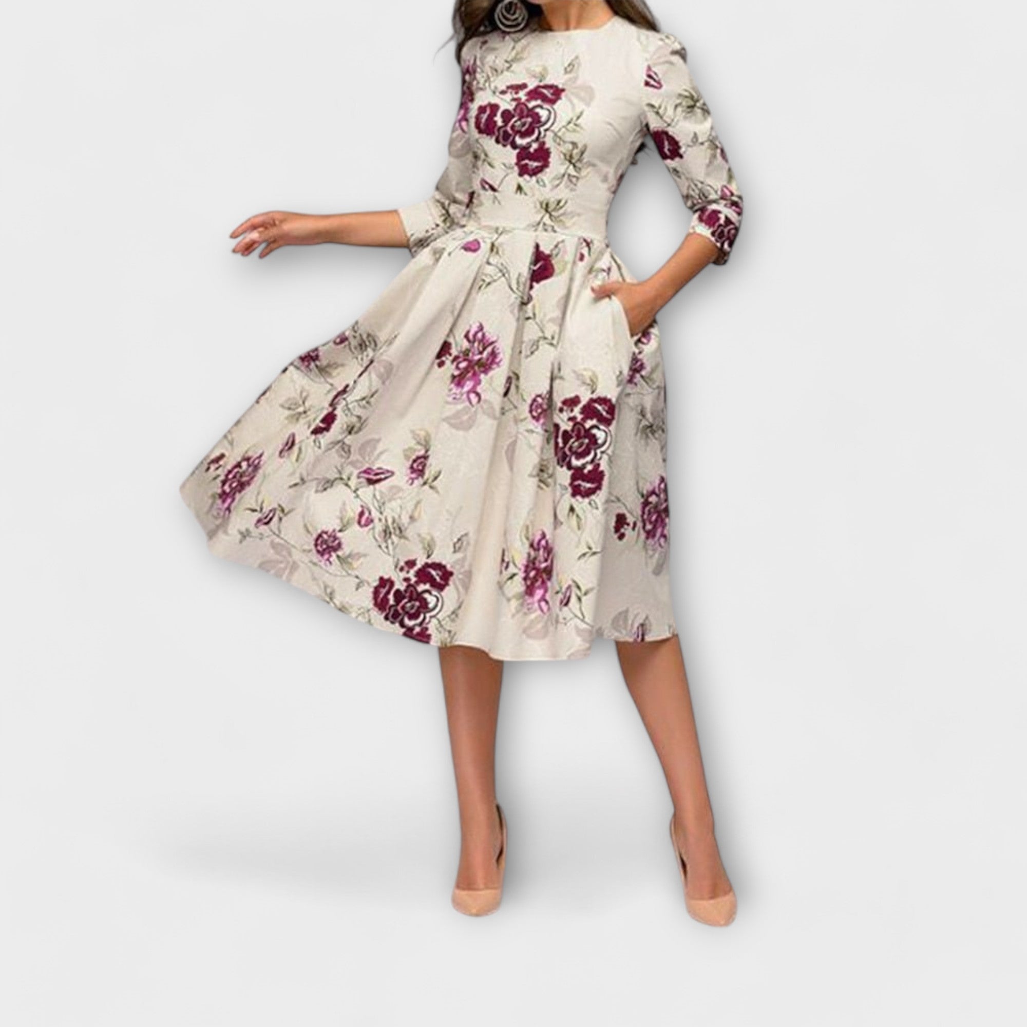Retrozo - Robe élégante à manches longues