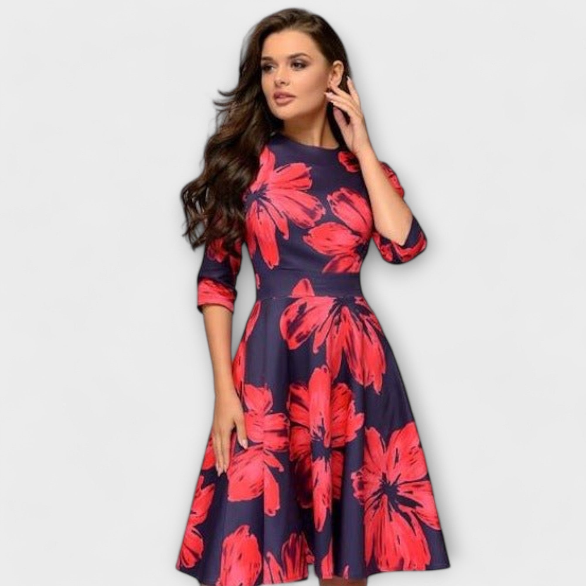 Retrozo - Robe élégante à manches longues
