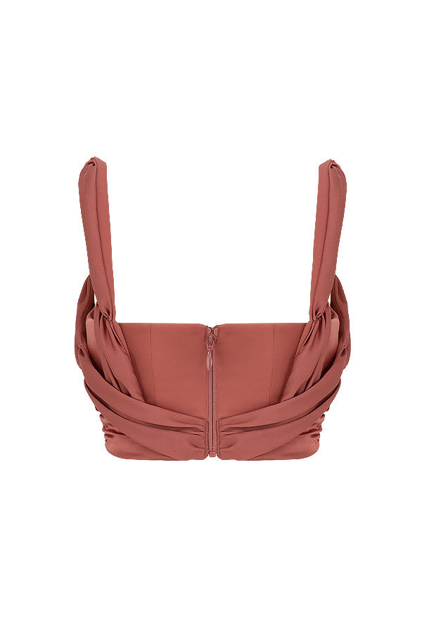Corset Satin | Rose, drapé élégant