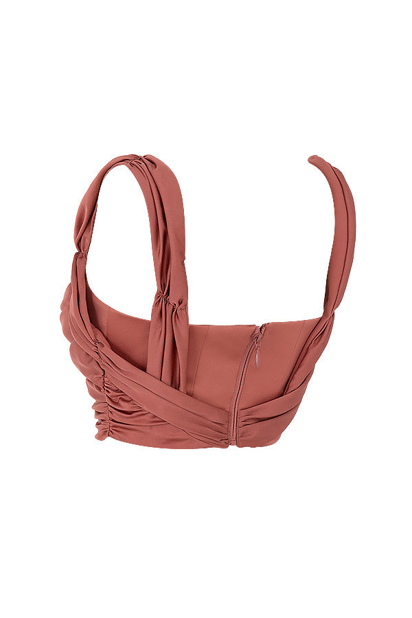 Corset Satin | Rose, drapé élégant