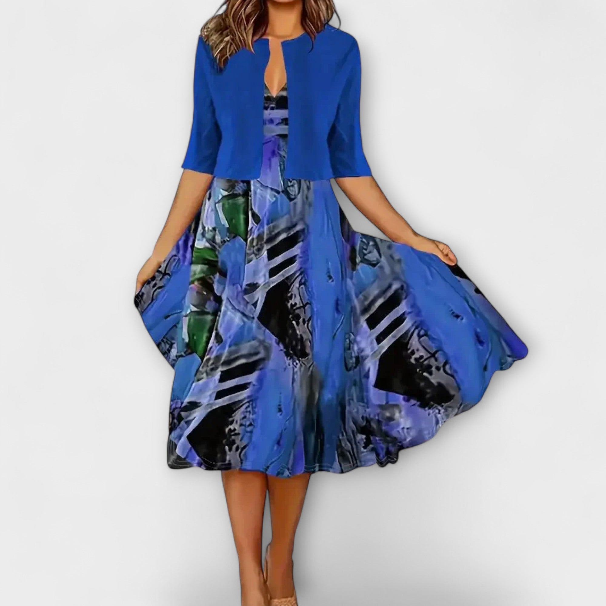 Robe Midi Femme avec Blazer