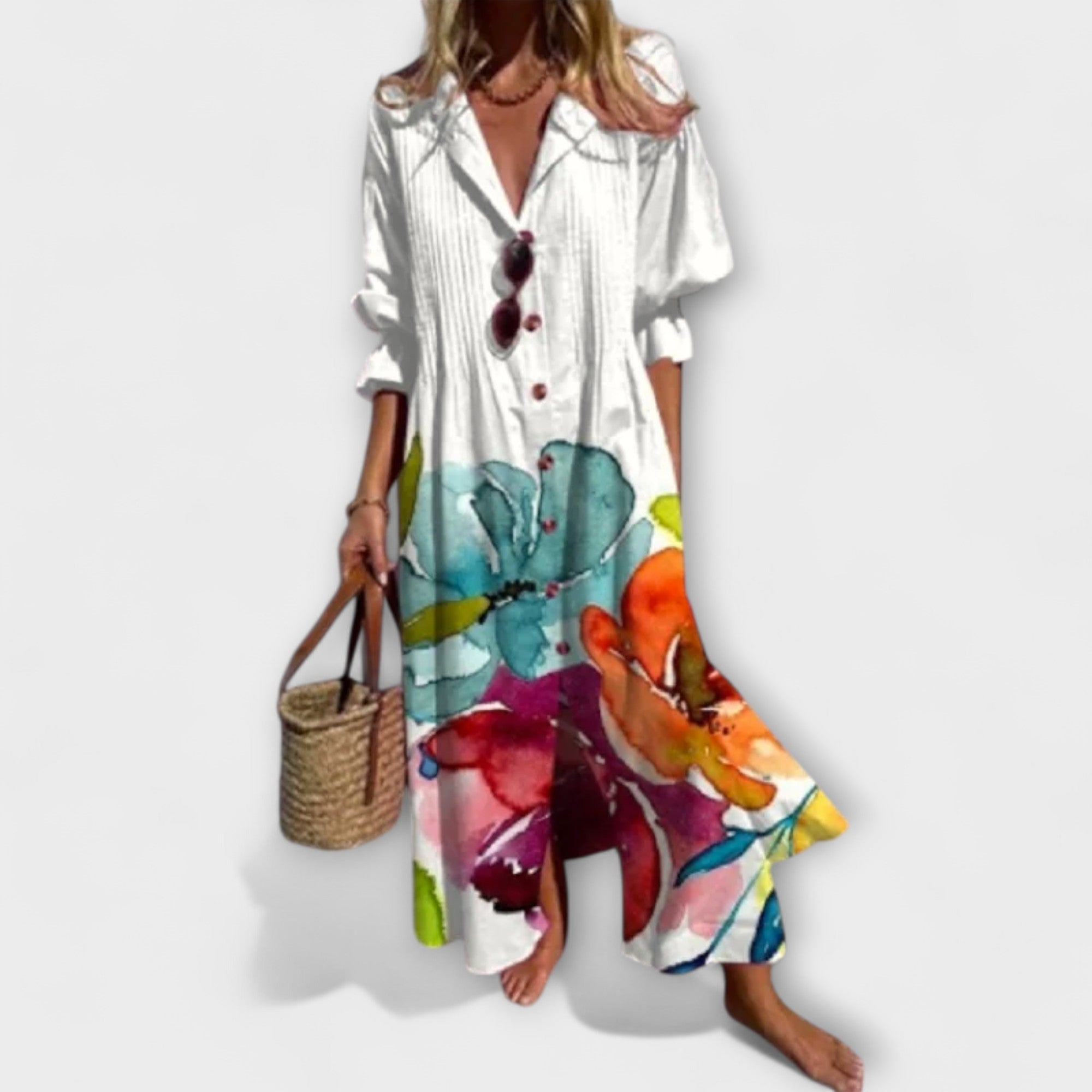 Lila - Robe maxi amicale avec chapeau