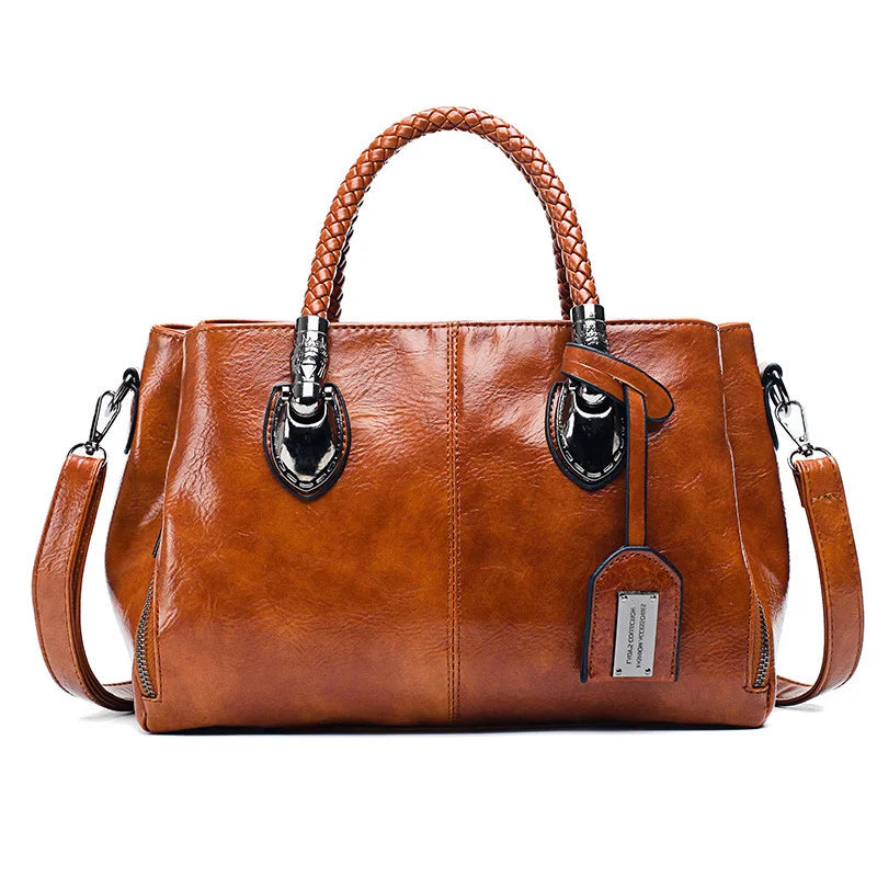 Pia™ | Sac à dos en cuir élégant avec poignées tressées