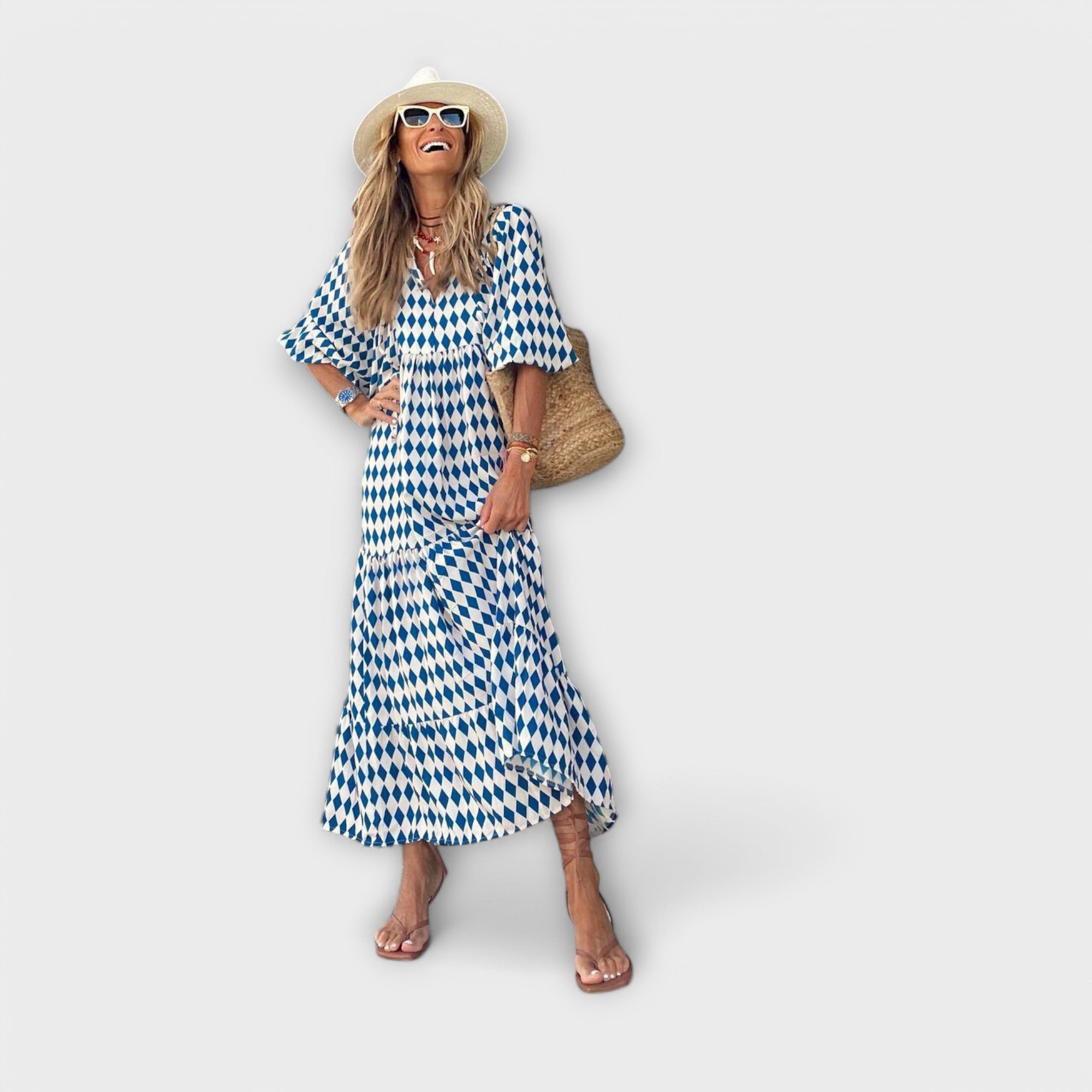 Maxi-robe Géométrique Élégante