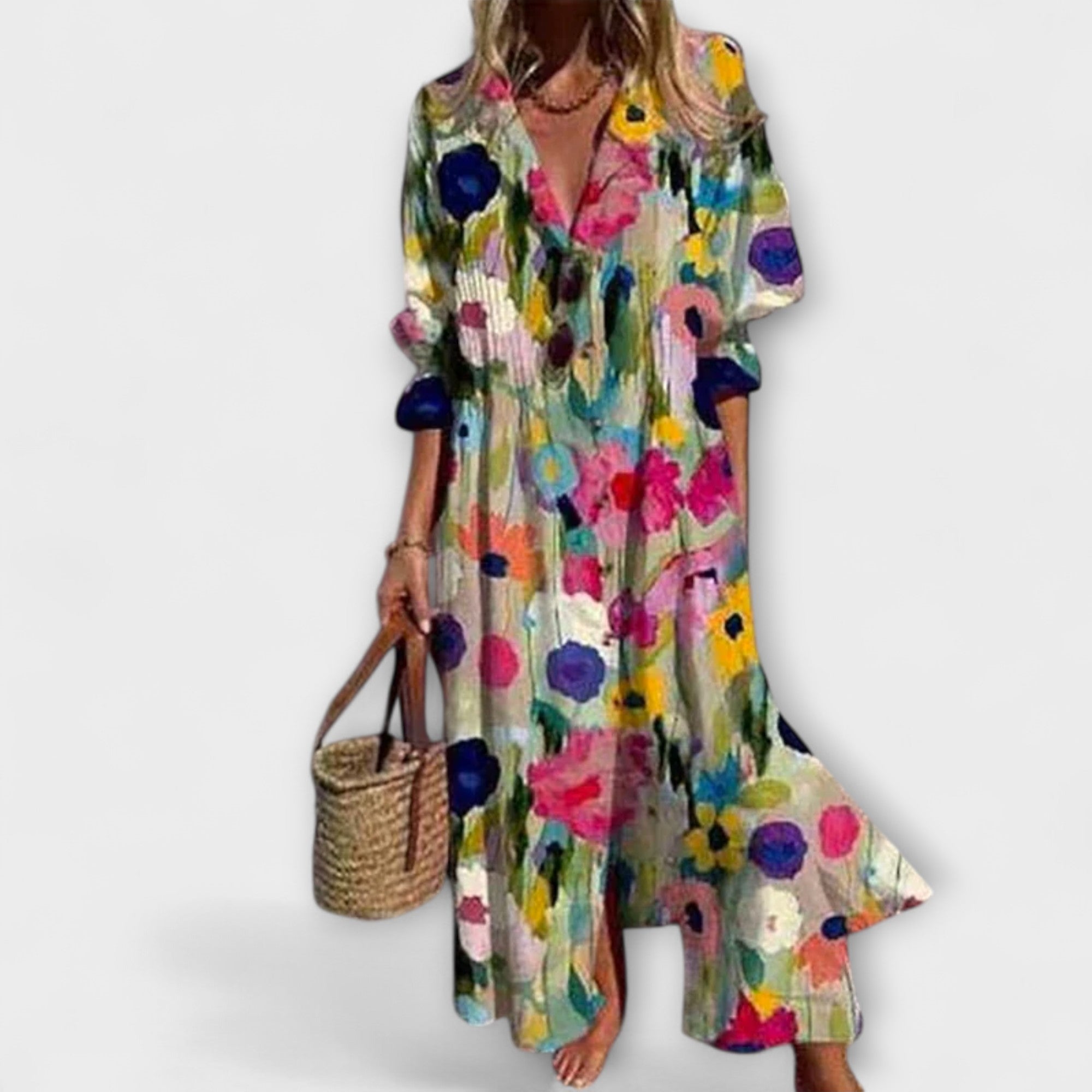 Lila - Robe maxi amicale avec chapeau