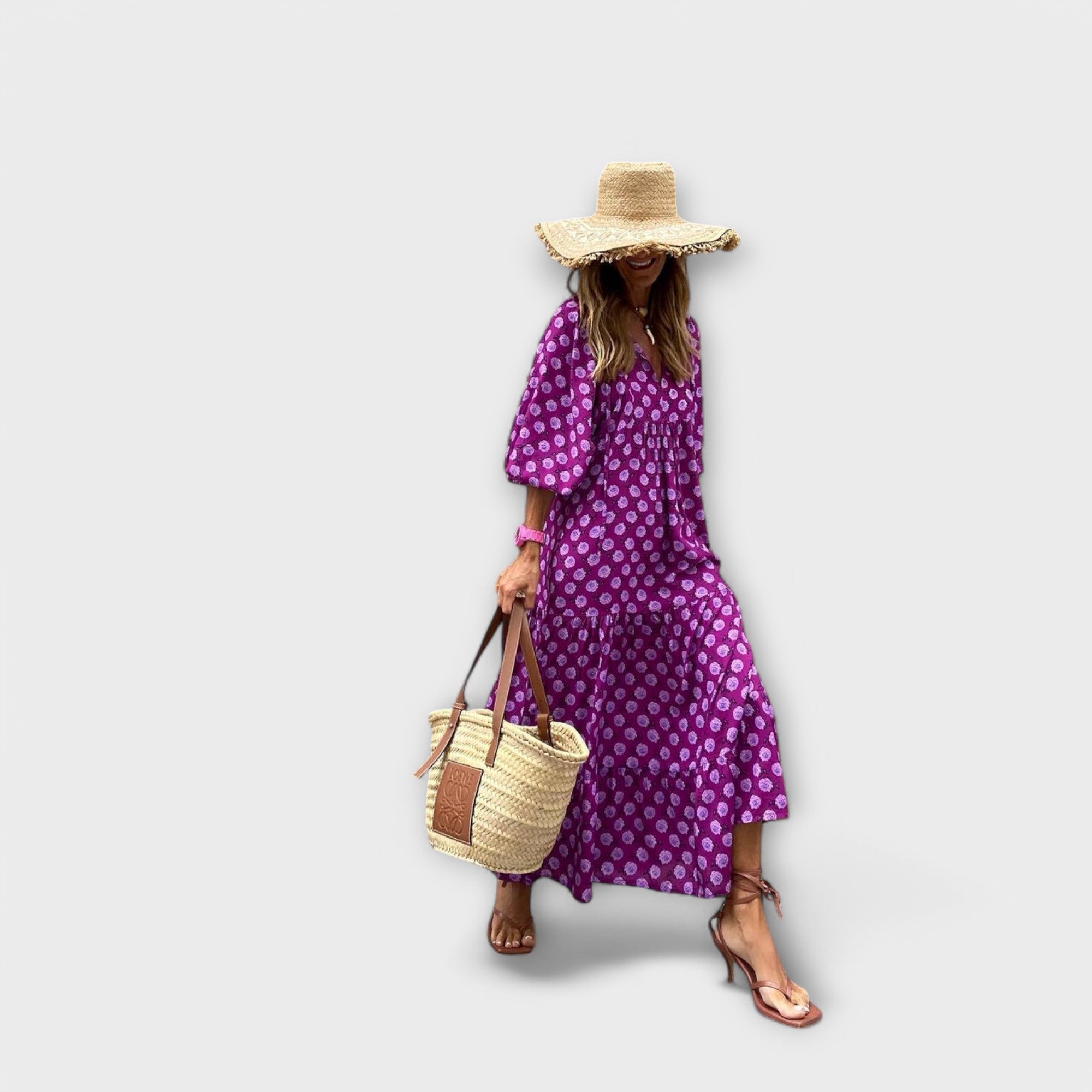 Maxi-robe Géométrique Élégante