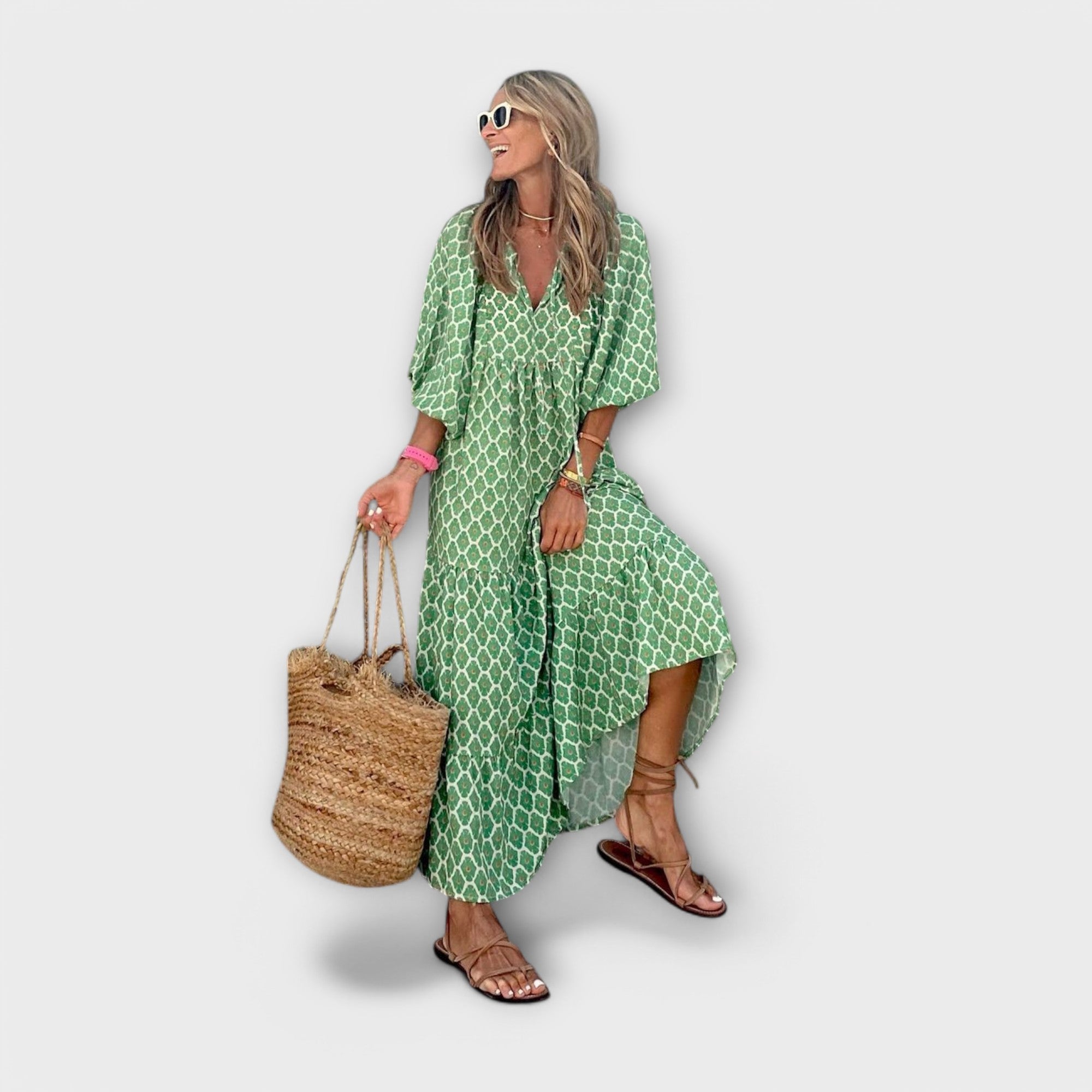 Maxi-robe Géométrique Élégante