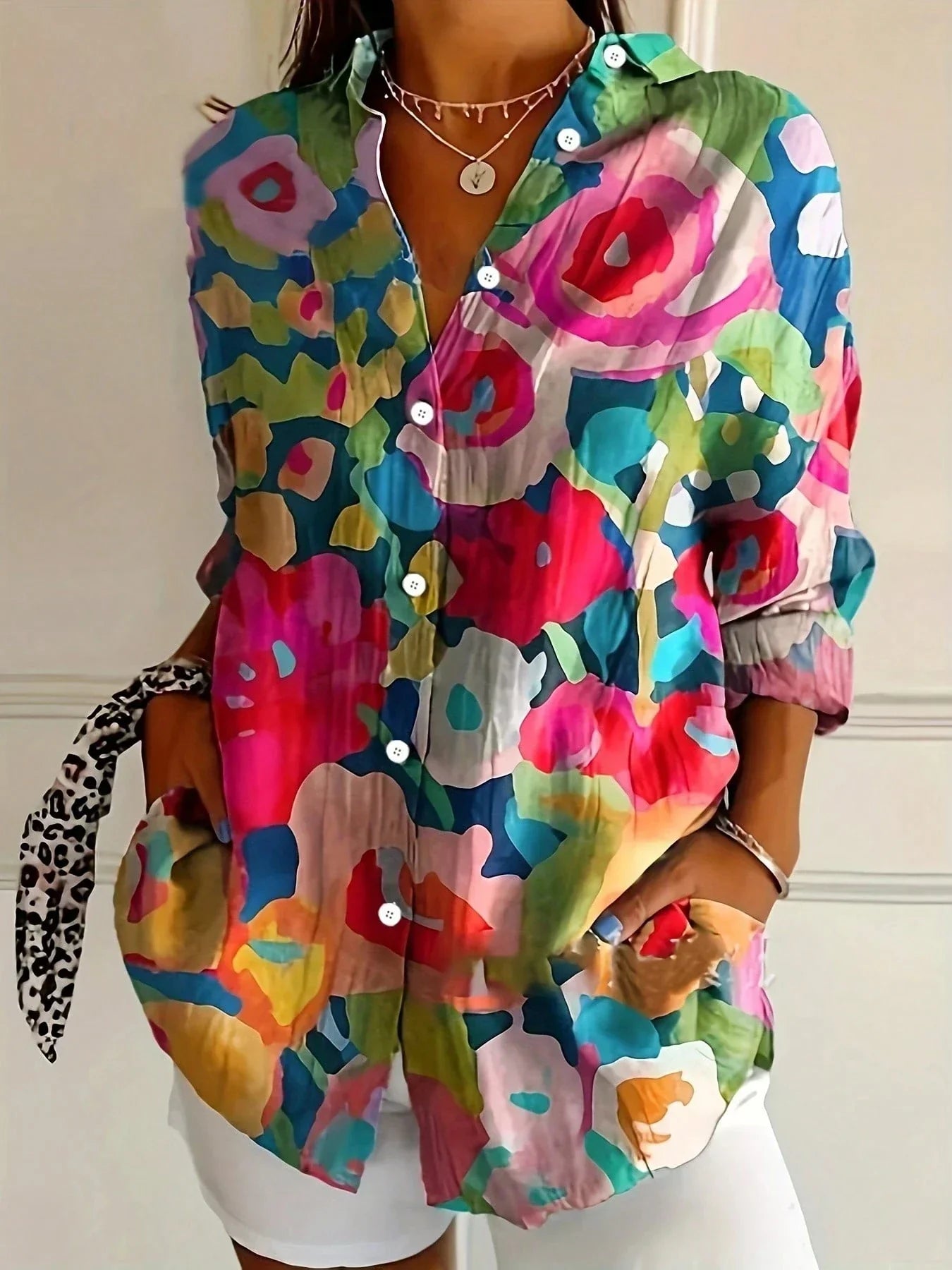 Annika - Blouse colorée avec imprimé ludique