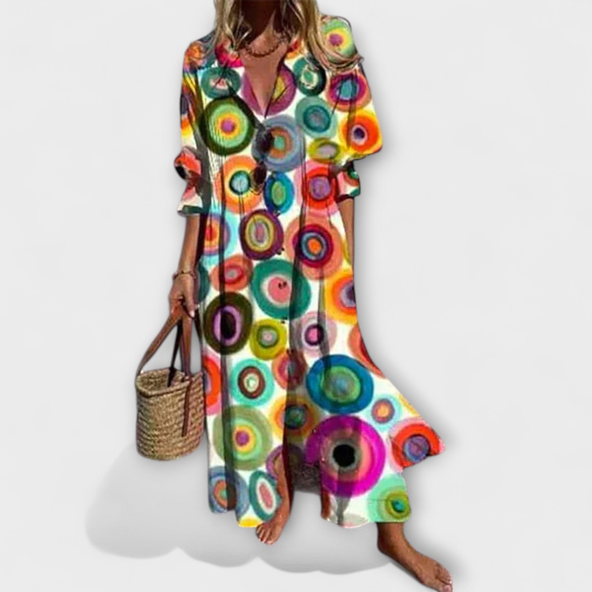 Lila - Robe maxi amicale avec chapeau
