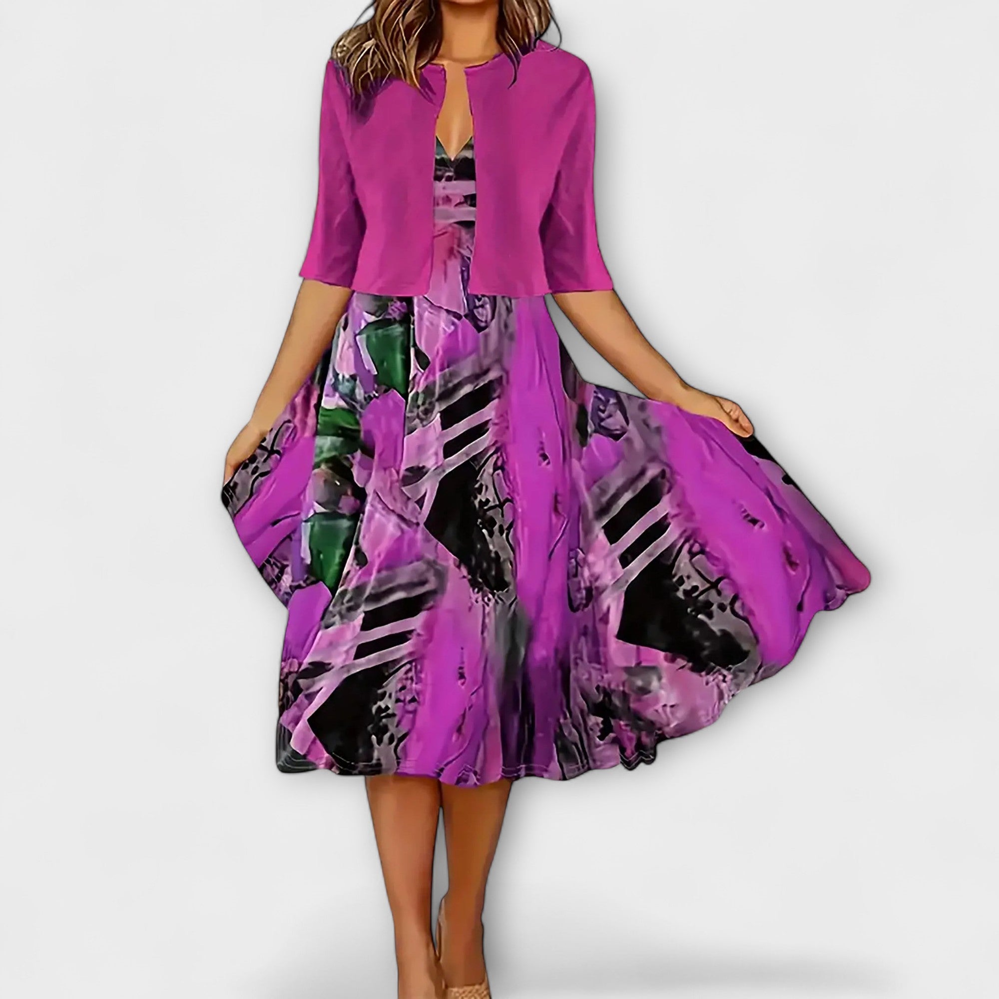 Robe Midi Femme avec Blazer
