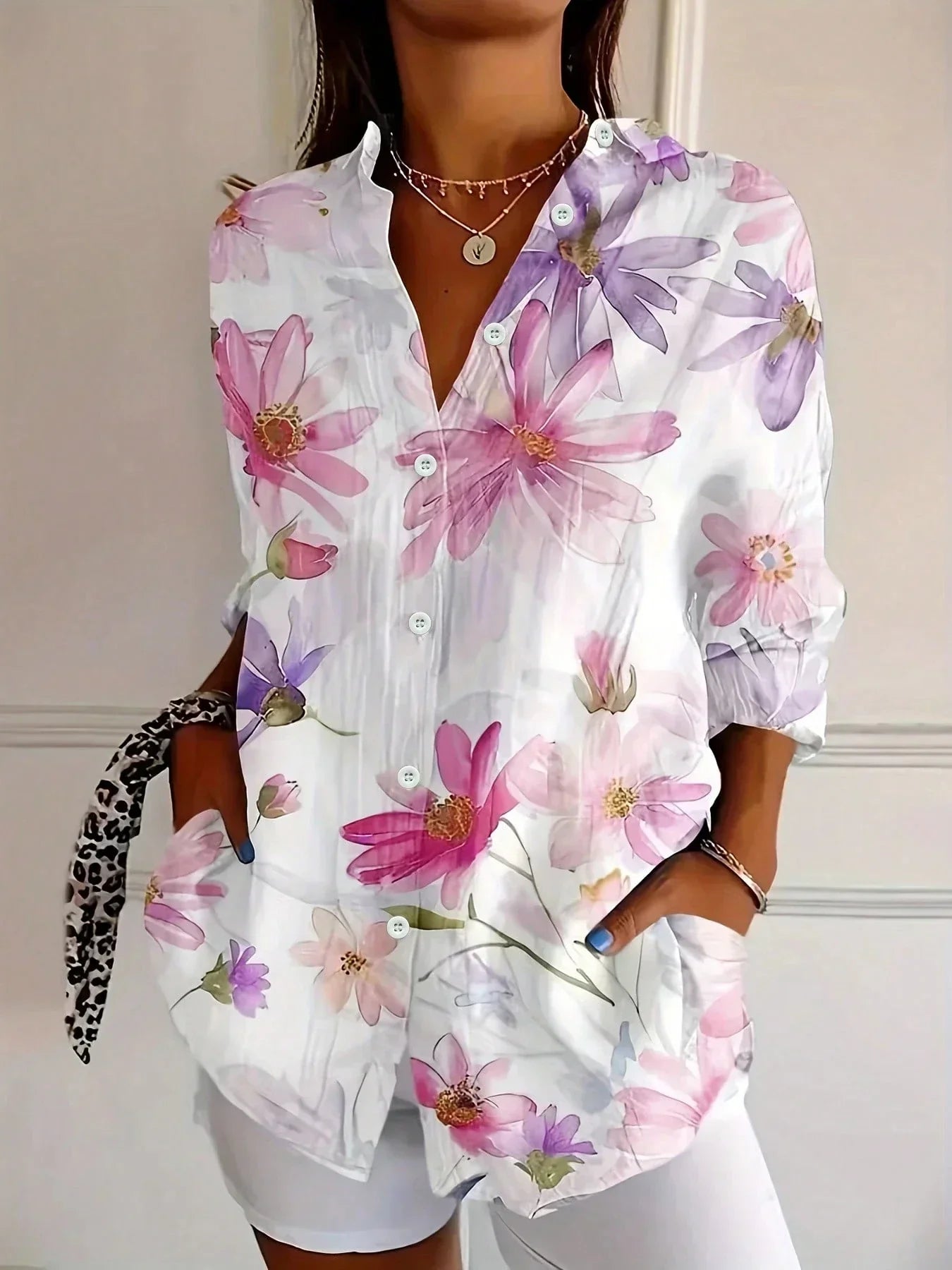 Annika - Blouse colorée avec imprimé ludique