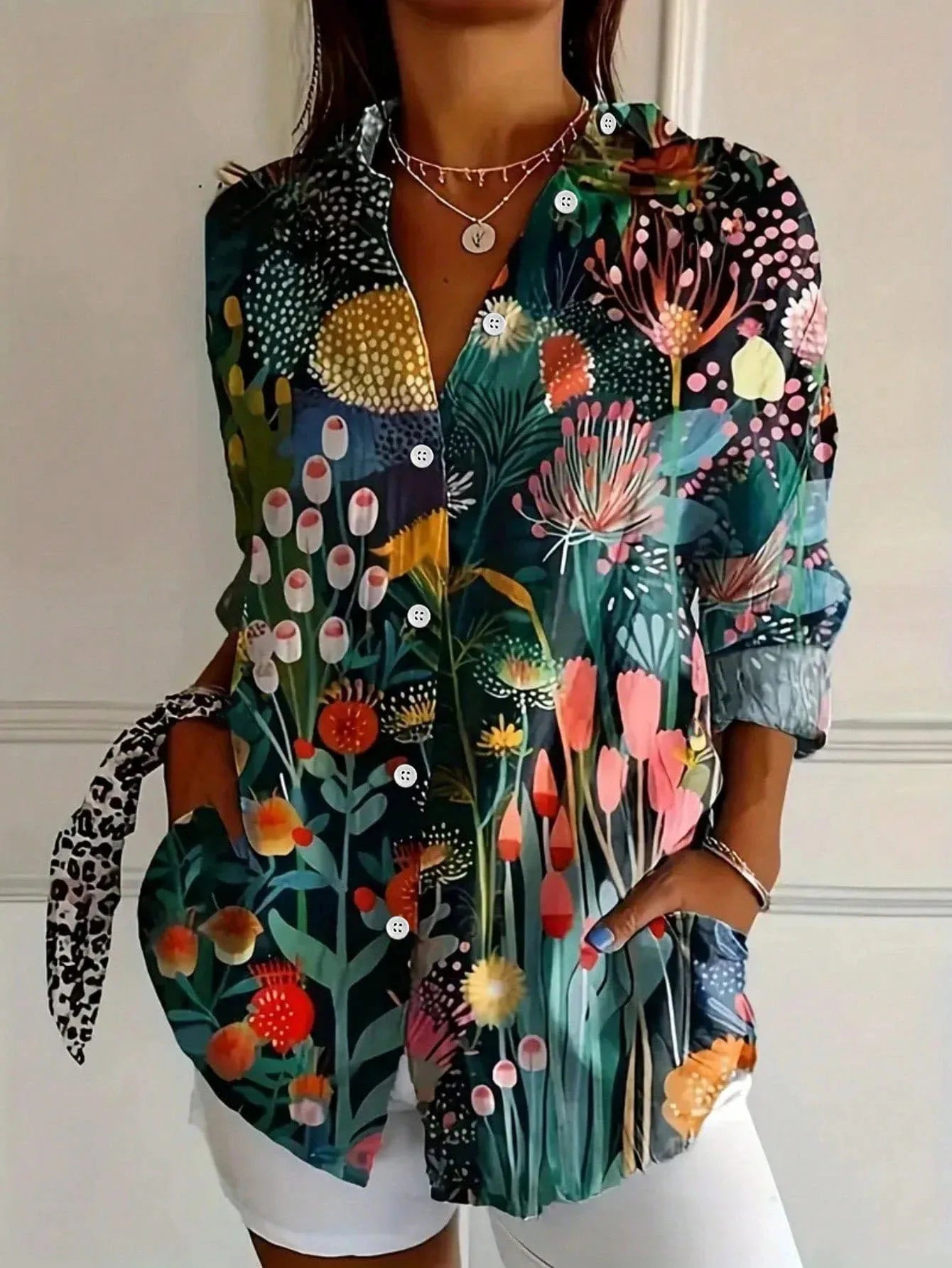 Annika - Blouse colorée avec imprimé ludique