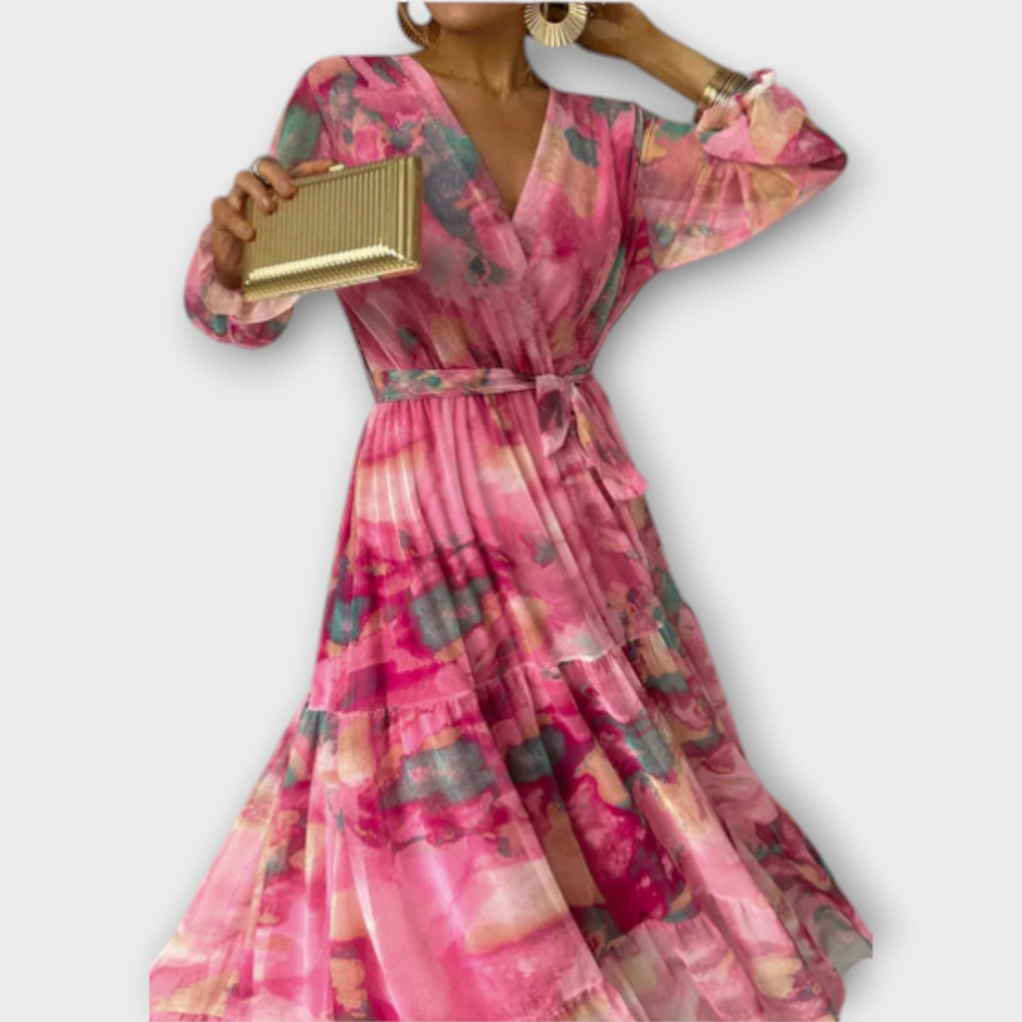 Evelyn - Robe Maxi Aquarelle Rêve