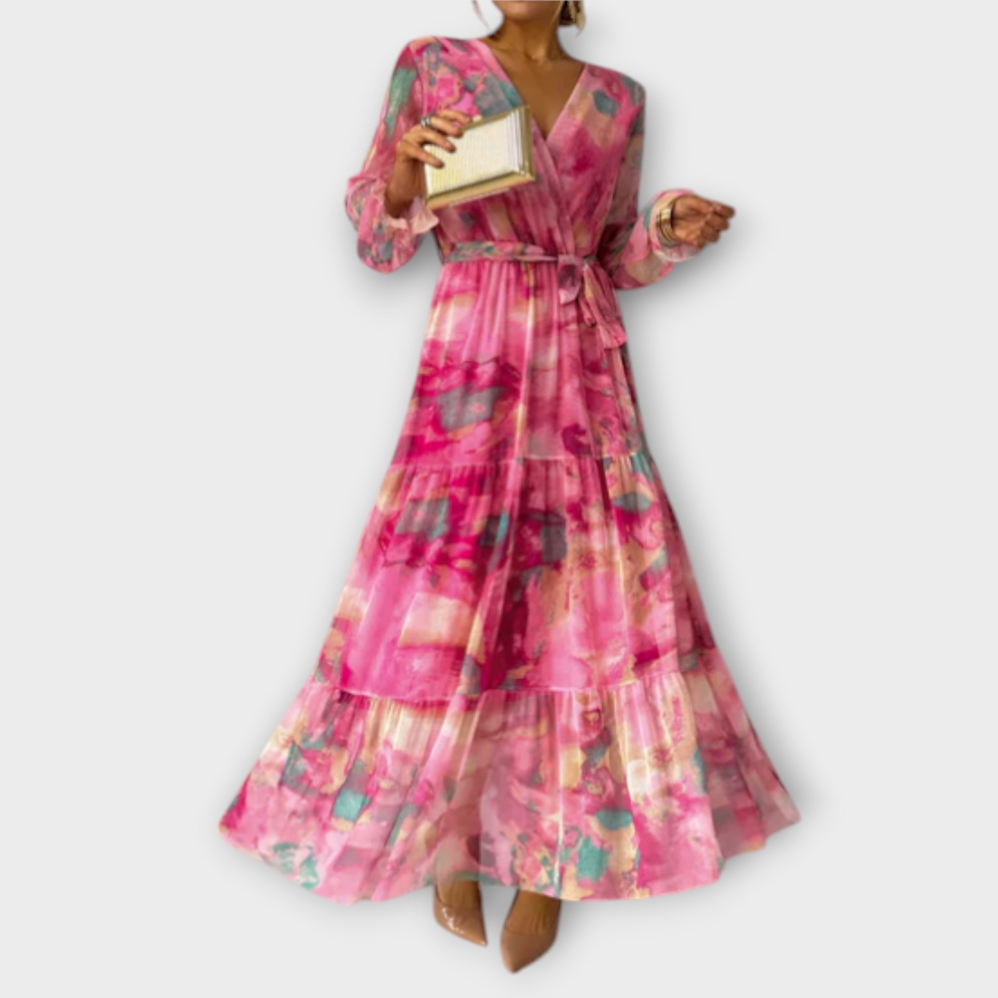 Evelyn - Robe Maxi Aquarelle Rêve