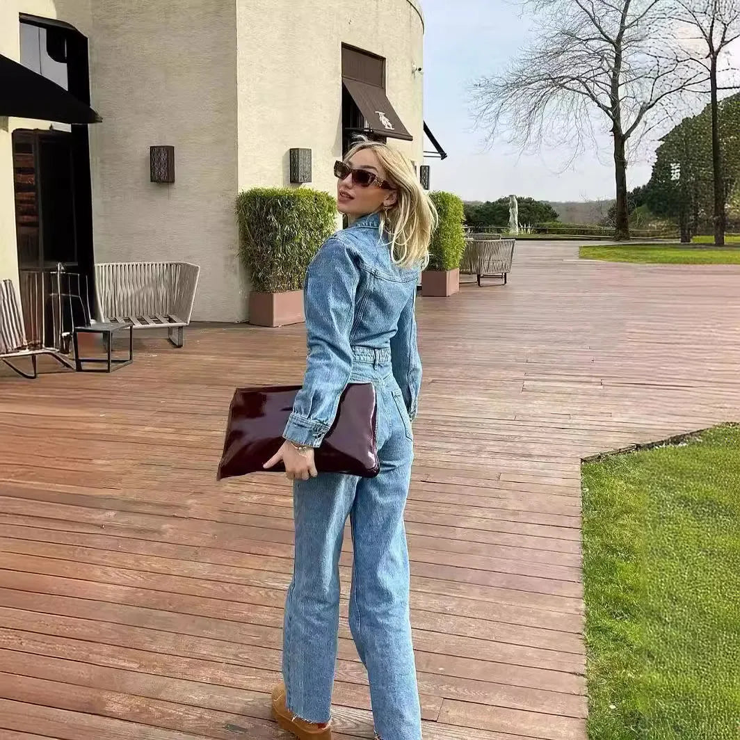 Combinaison Minuit | Denim, manches longues