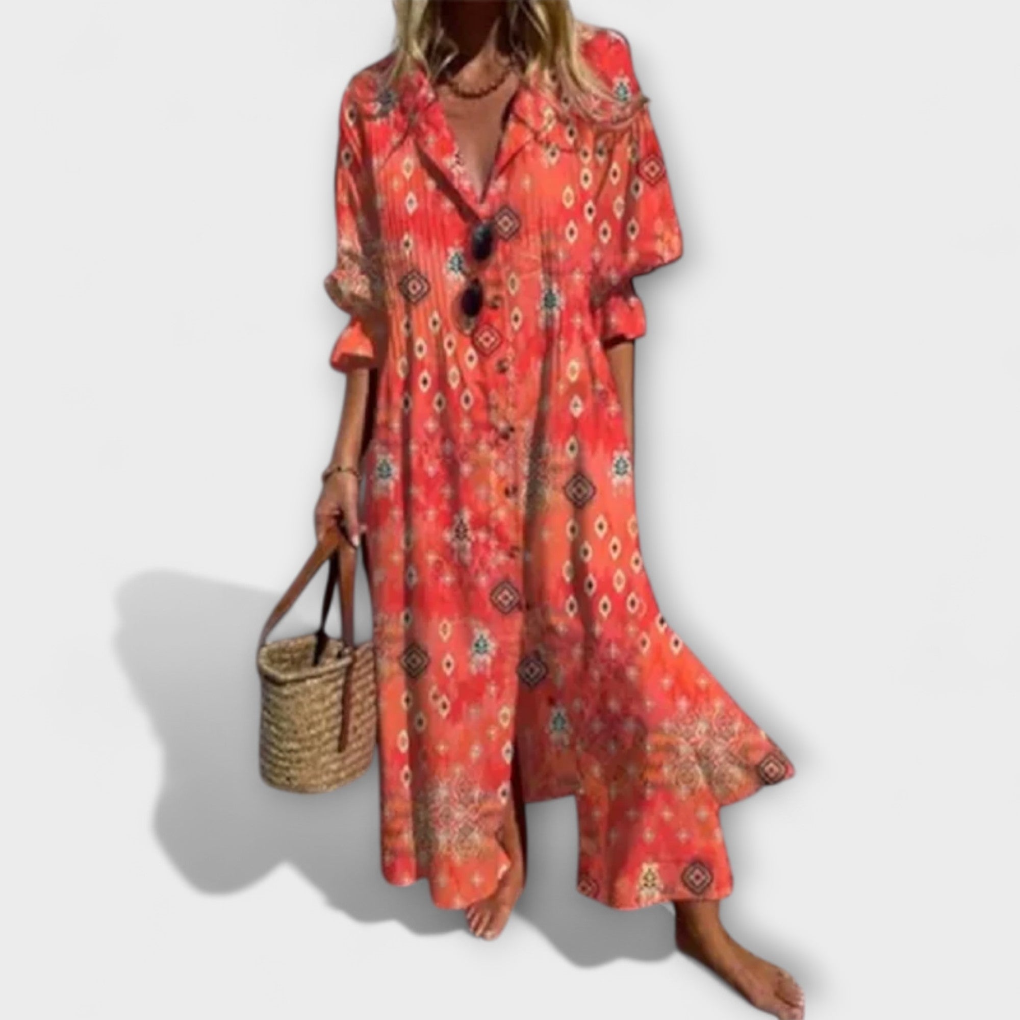 Lila - Robe maxi amicale avec chapeau