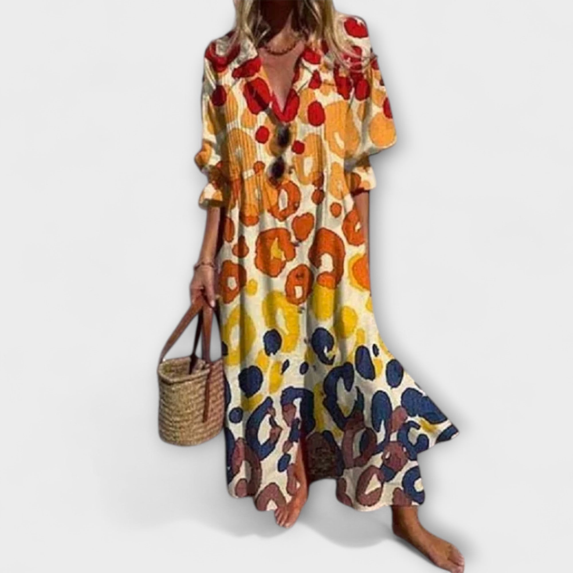 Lila - Robe maxi amicale avec chapeau