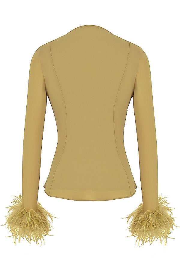 Top d'avertissement avec décor en forme de plumes