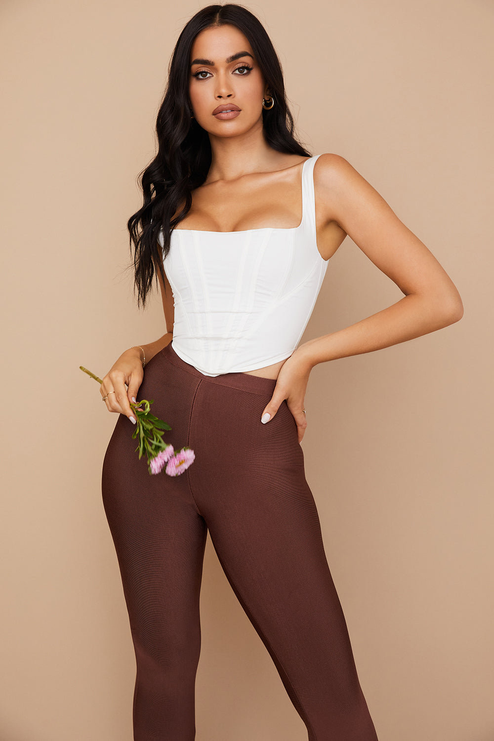T-shirt Corset | Coton blanc, décolleté carré