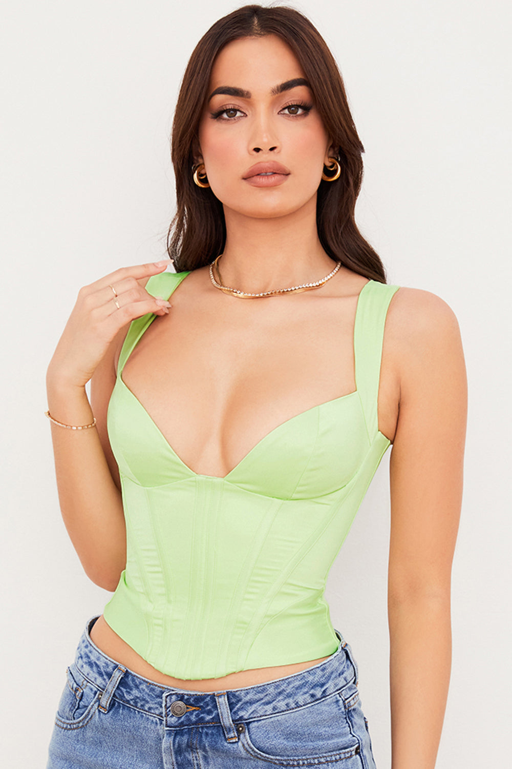 Corset Satin | Décolleté plongeant