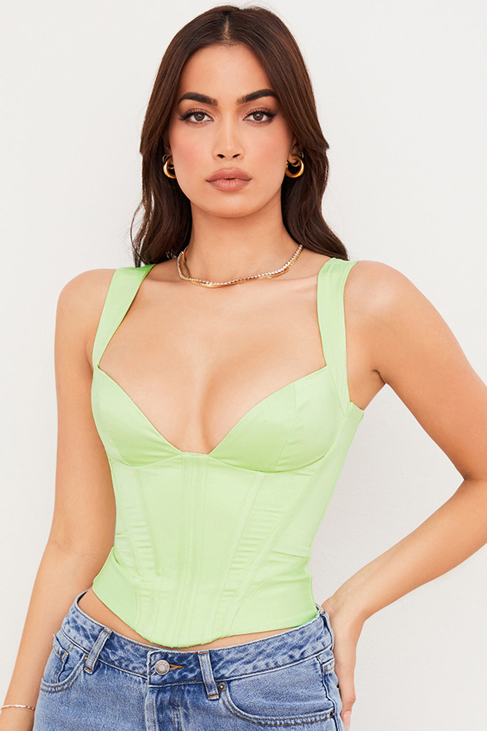 Corset Satin | Décolleté plongeant