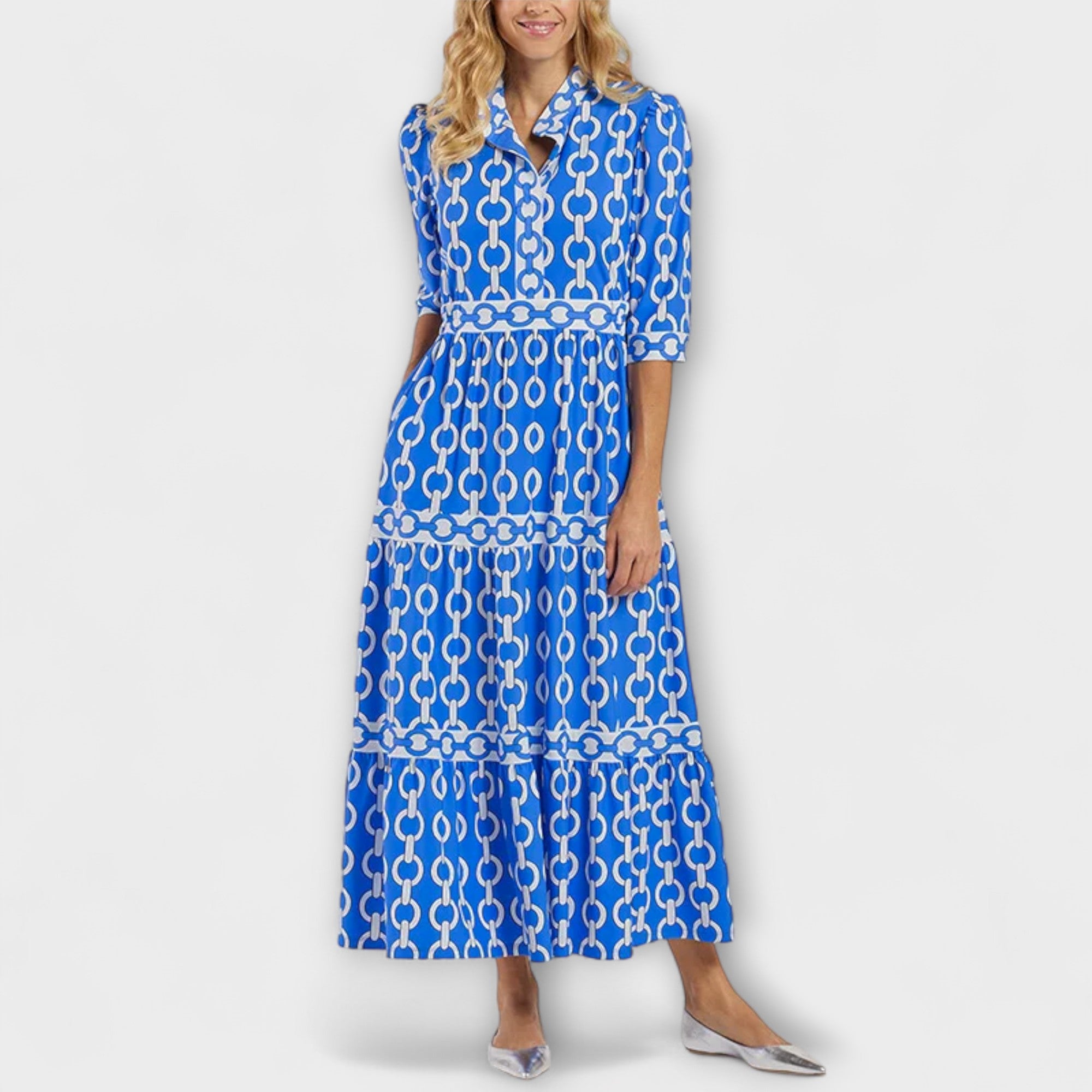 Juliette - Robe Midi avec Motif Chaîne