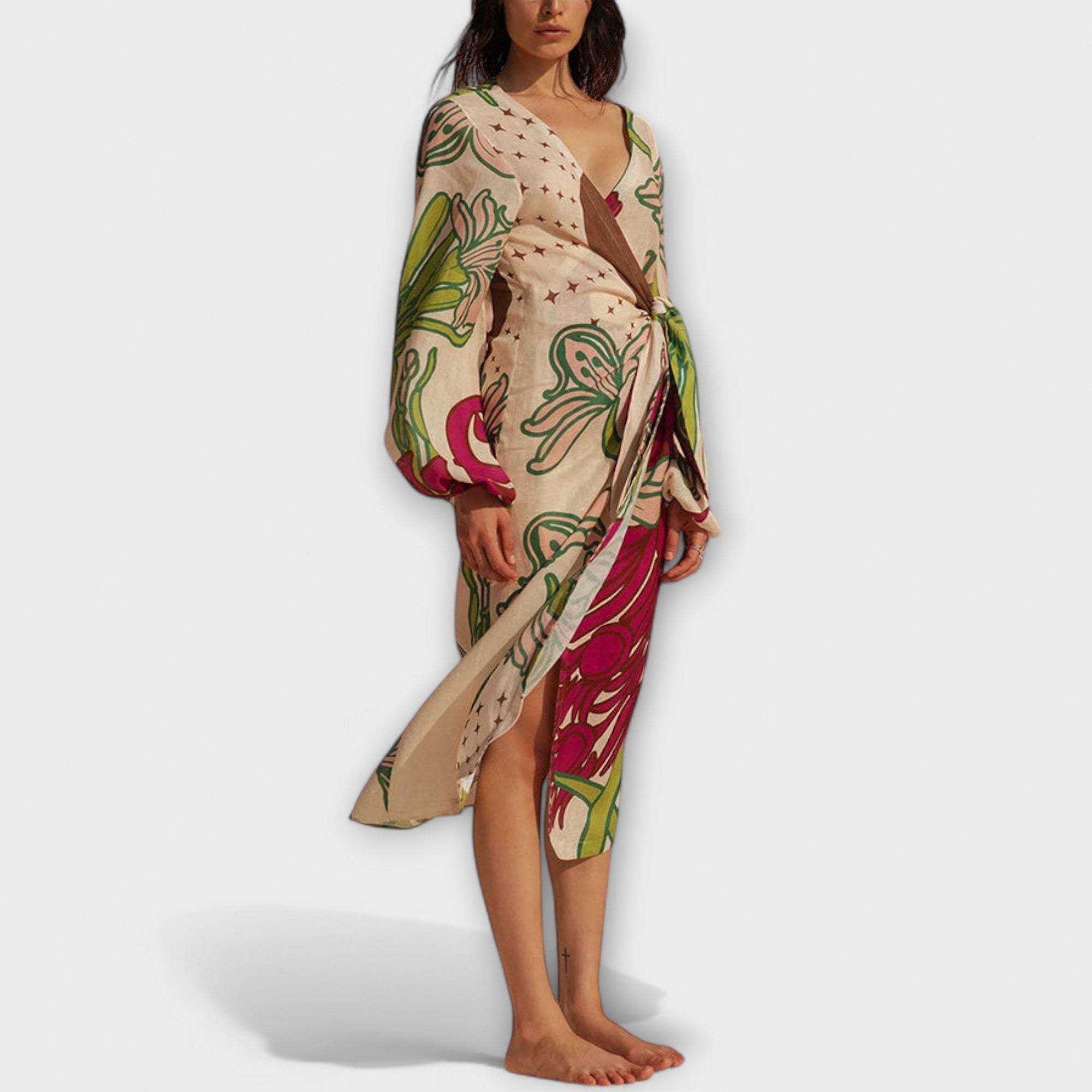 Tracey - Robe maxi à encolure nouée