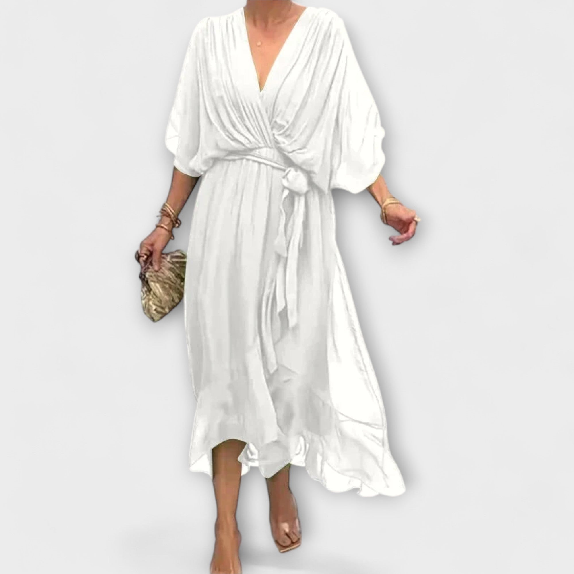 Amoura - Robe en chiffon avec décolleté en V
