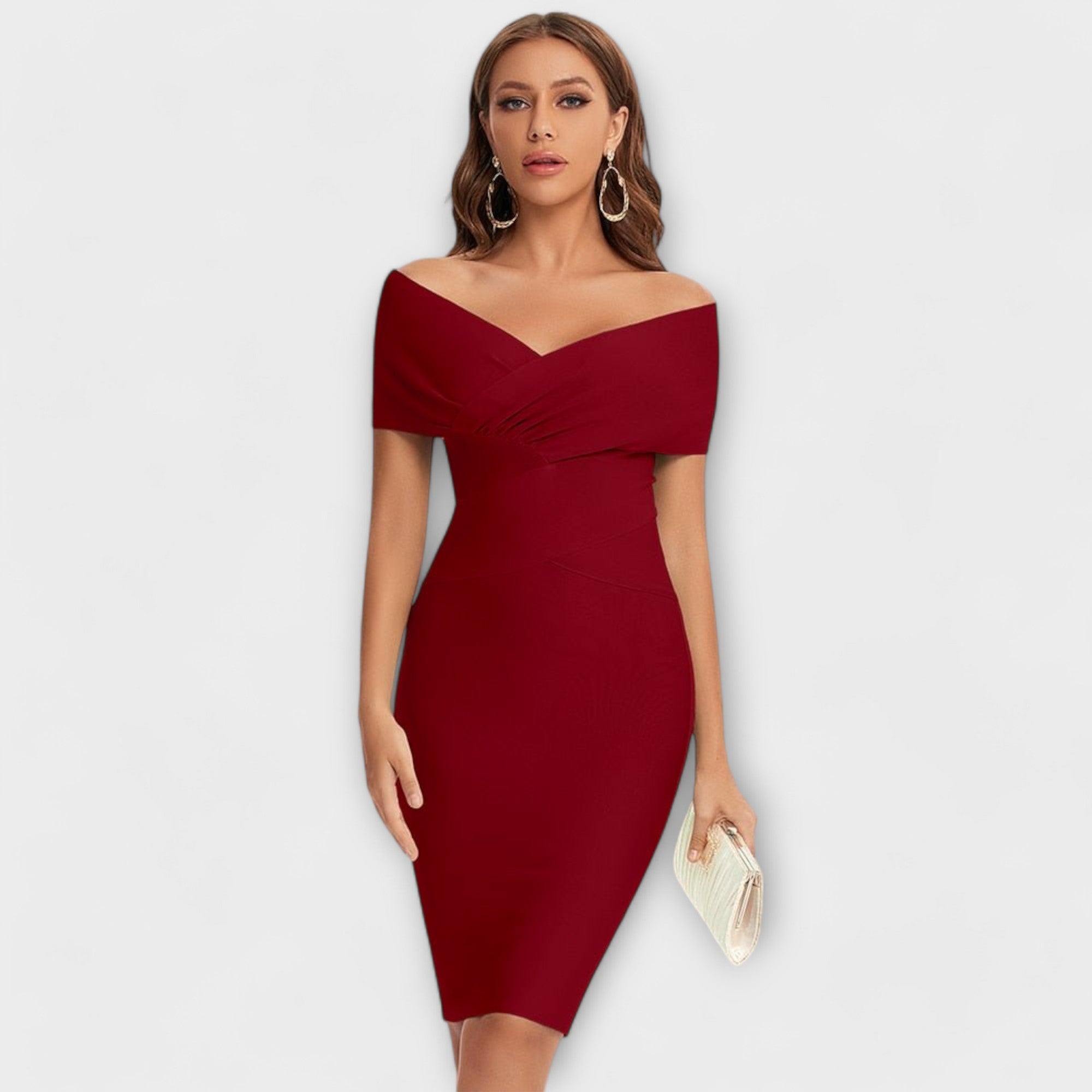 Robe élégante avec décolleté en V