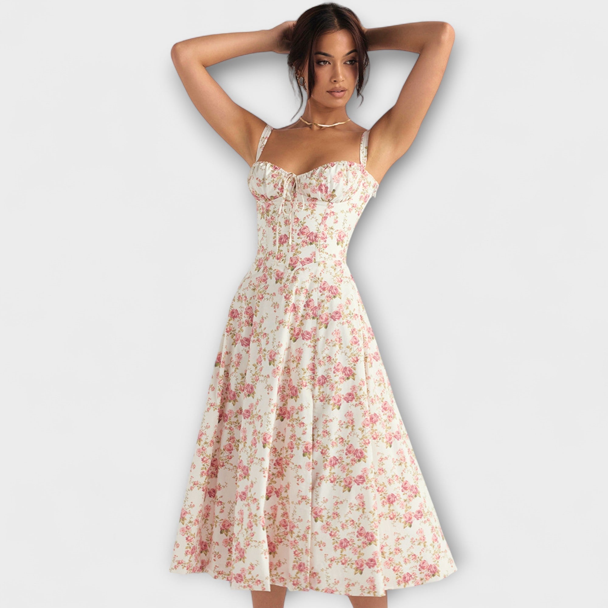 Zipporas - Robe bustier moderne avec motif floral printanier