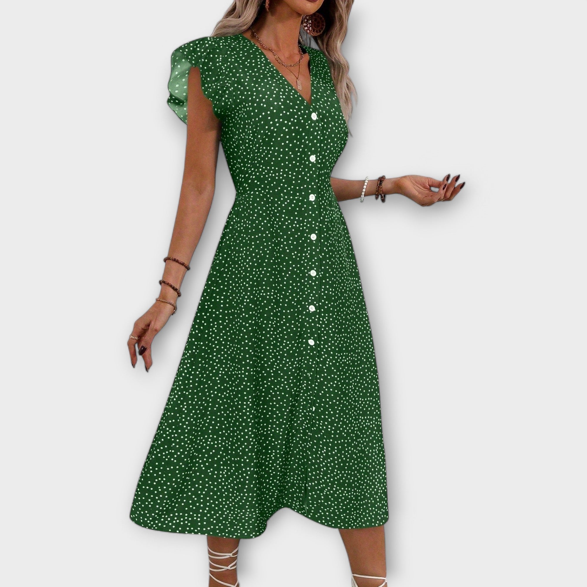 Manteau midi à pois élégant