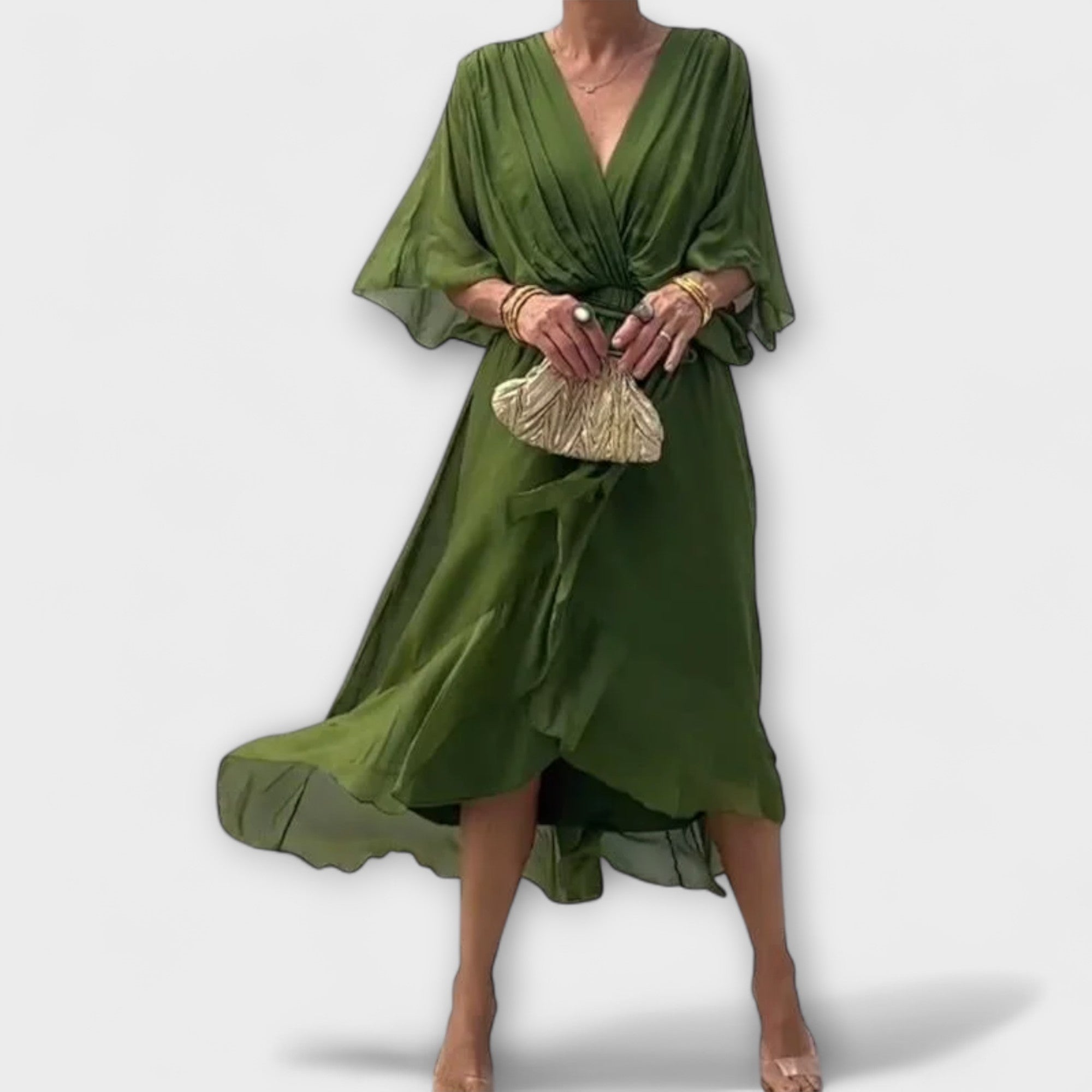 Amoura - Robe en chiffon avec décolleté en V