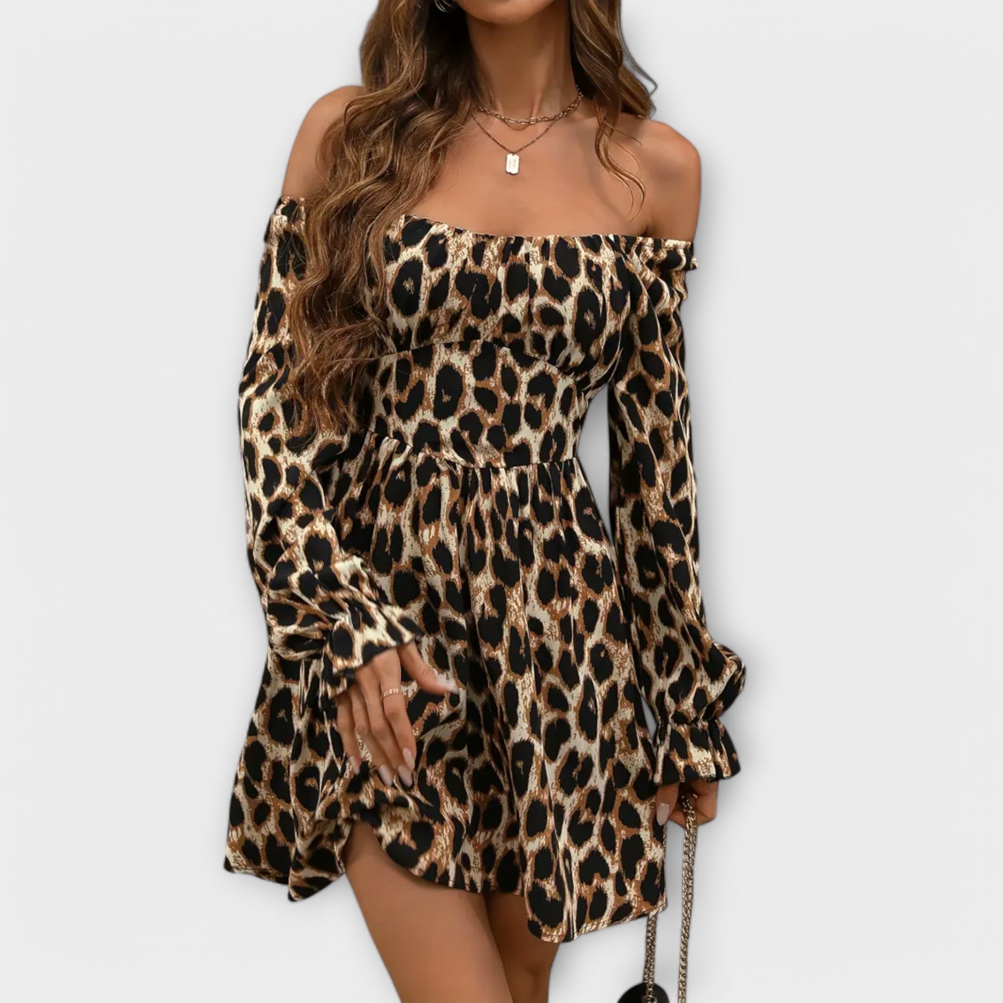 Robe magnifique à motif léopard