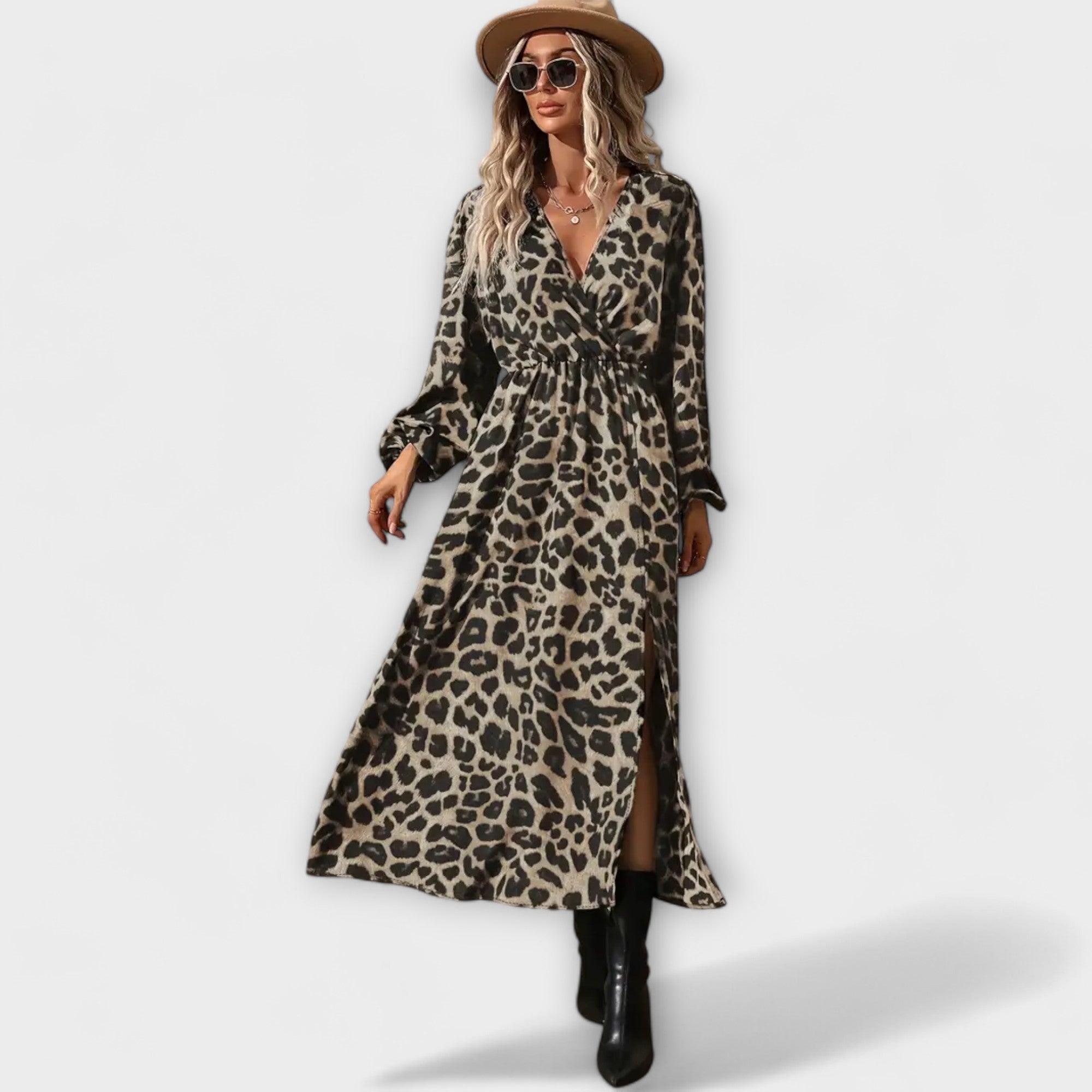 Natalie - Robe stylée avec motif léopard