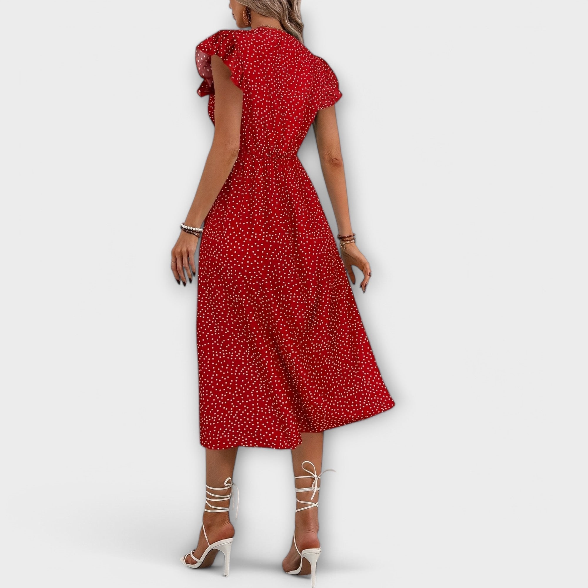 Manteau midi à pois élégant