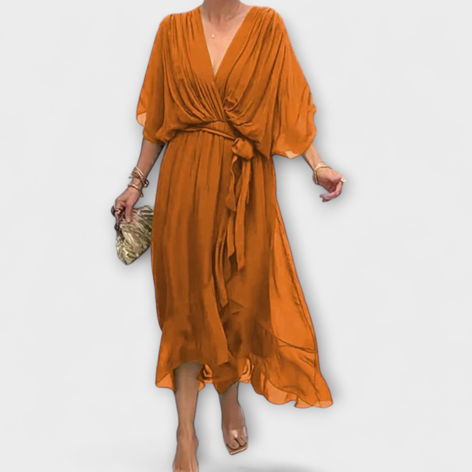 Amoura - Robe en chiffon avec décolleté en V