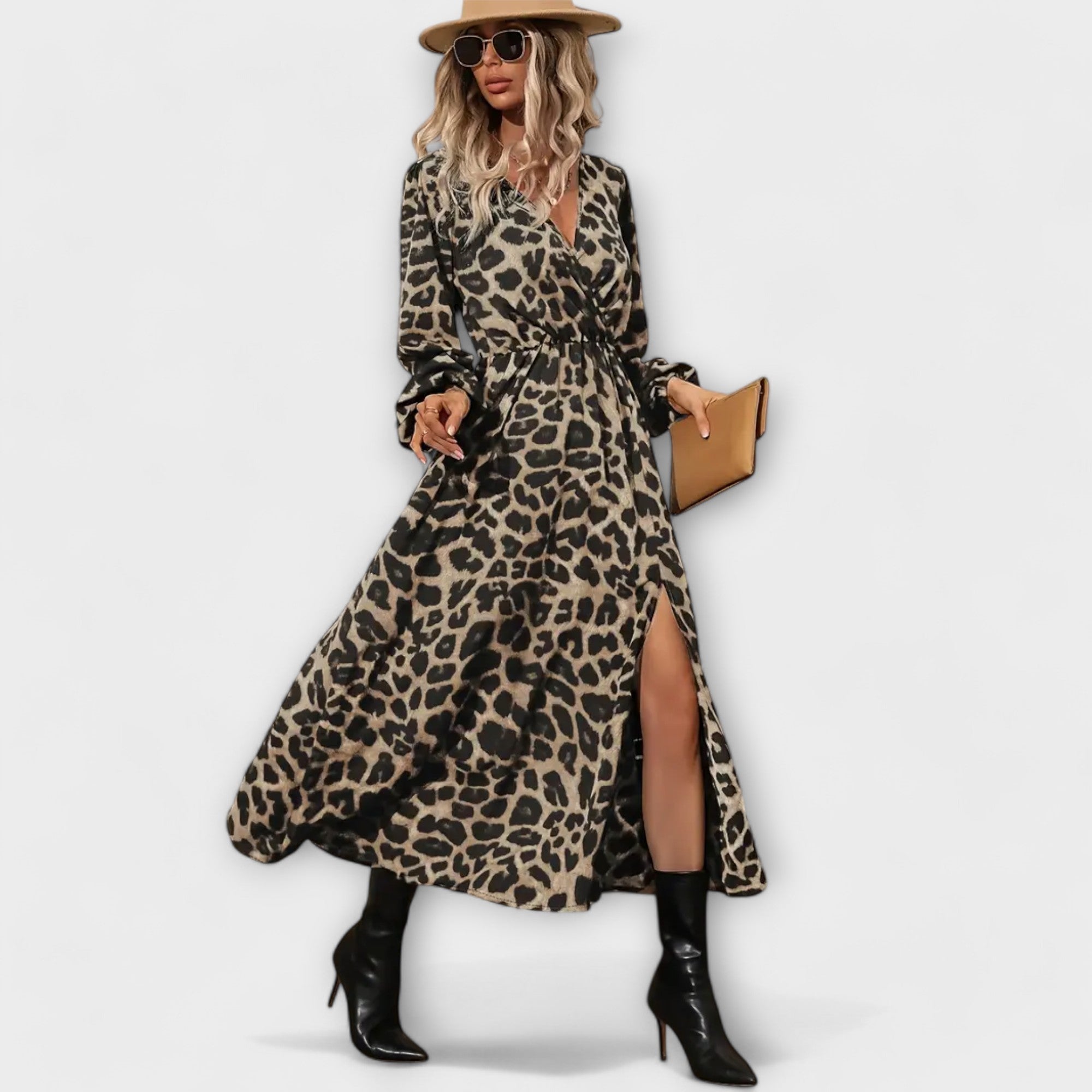 Natalie - Robe stylée avec motif léopard