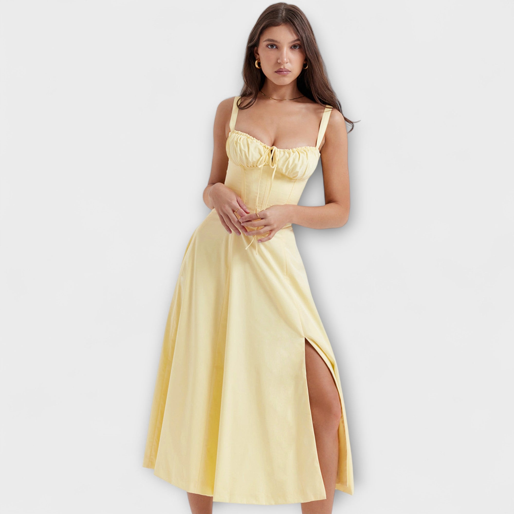Zipporas - Robe bustier moderne avec motif floral printanier