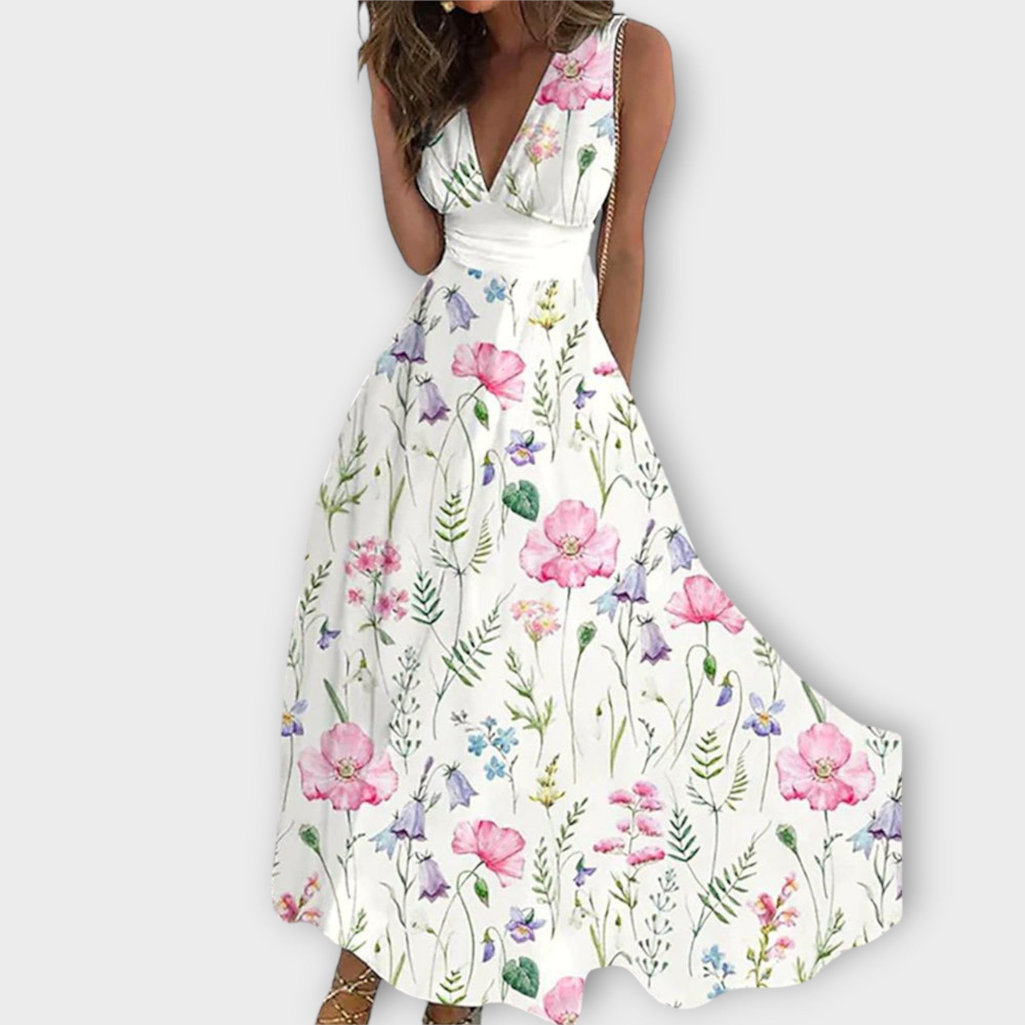 Romy - Robe à motif floral et décolleté en V