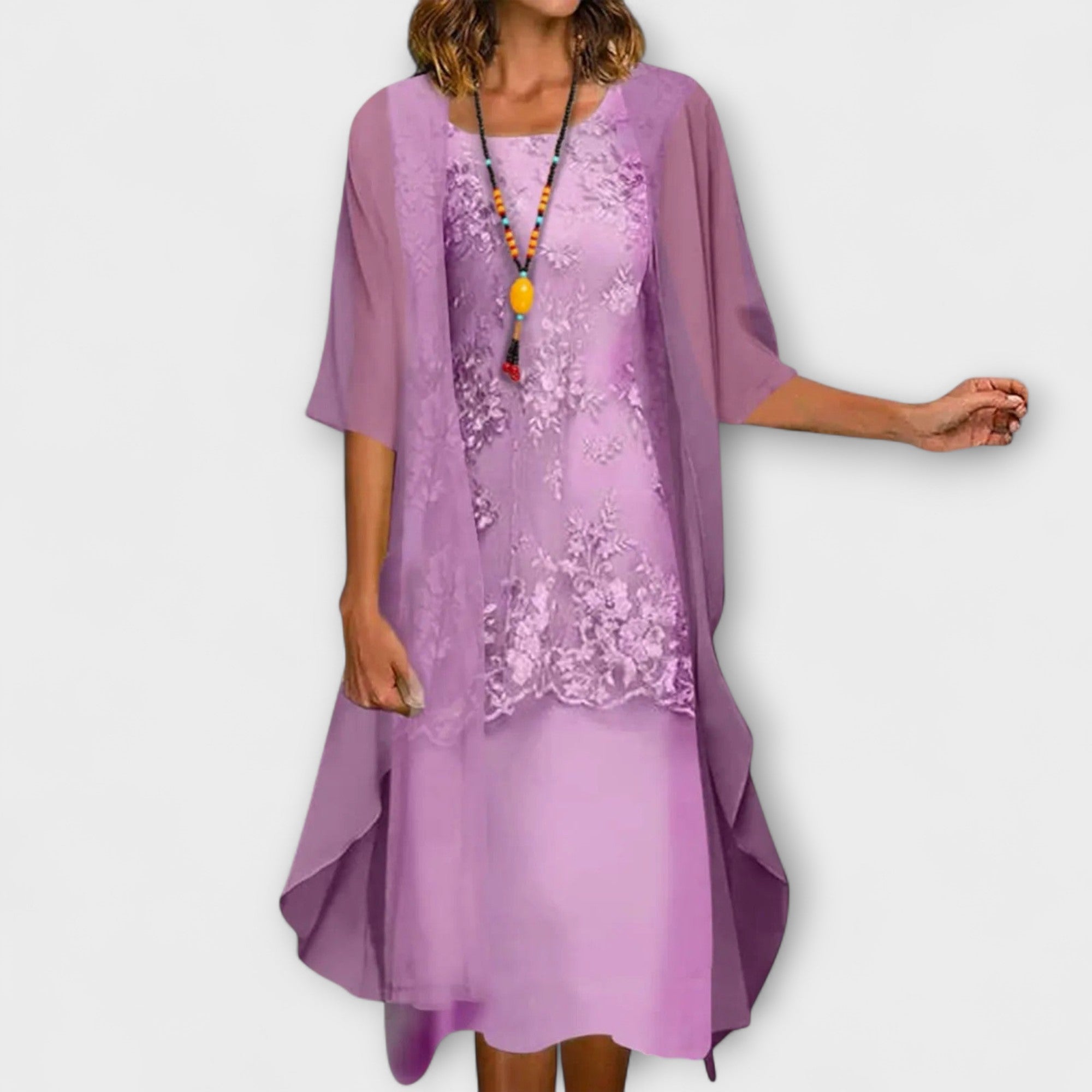 Danielle - Robe en chiffon élégante à deux pièces