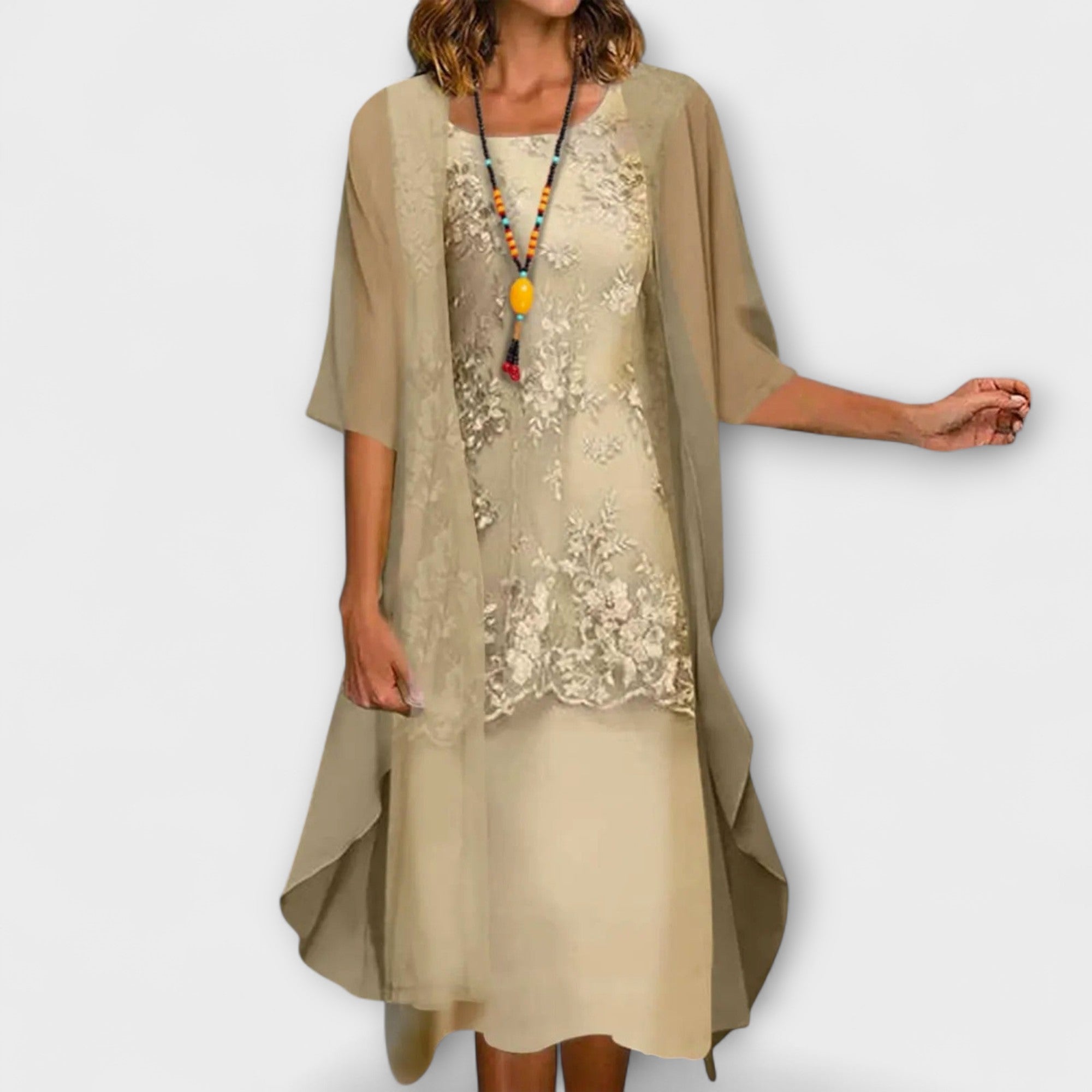 Danielle - Robe en chiffon élégante à deux pièces