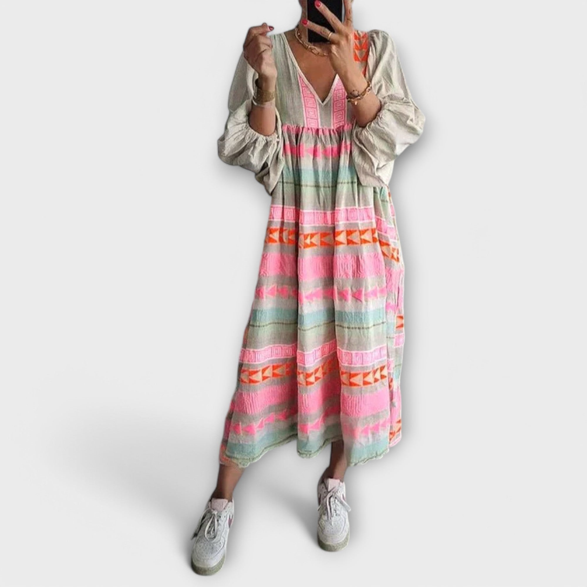 Robe Ample Vibrante Hermine